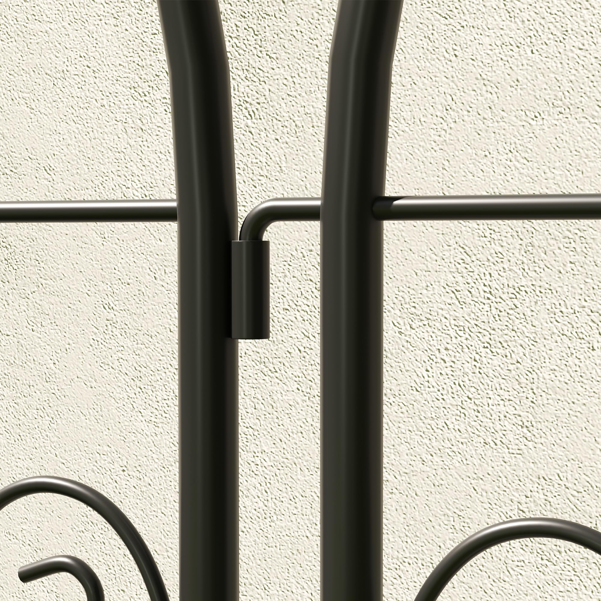 Outsunny Rankgitter Metall Rostfrei für Kletterpflanzen 50x150 cm Schwarz | Metall, 2er Set, zum Stecken, Rankhilfe mit Vogeldesign, Spalier für Zimmerpflanzen, Pflanzenspalier für Tomaten, Blumen