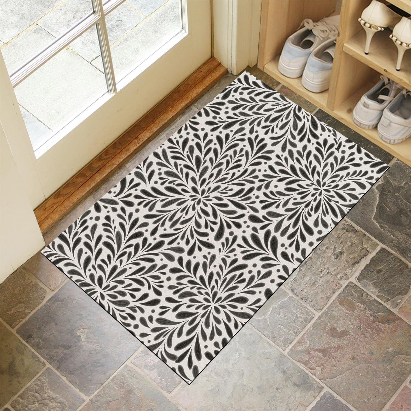 Tapis de sol antidérapant pour porte et couloir ambiance bohème