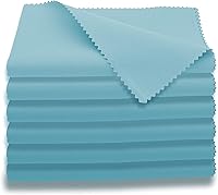 Vista 1 de AAwipes Paños de limpieza para violín de microfibra (paquete de 6 paños de 12 x 12 pulgadas, azul) Paños de limpieza de felpa para instrumentos