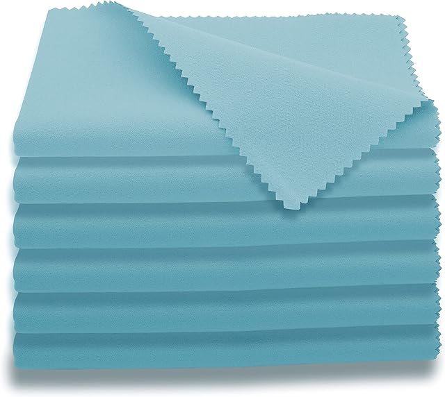 AAwipes Violin Clean Cloths Microfiber (6-Pack 12"x12" Cloths Blue) Plush Polishing Cloths for Musical Instruments Premium Cleaning Cloths for Guitar Piano Clarinet Trumpet Sax Universal (HCIS-1212-B)