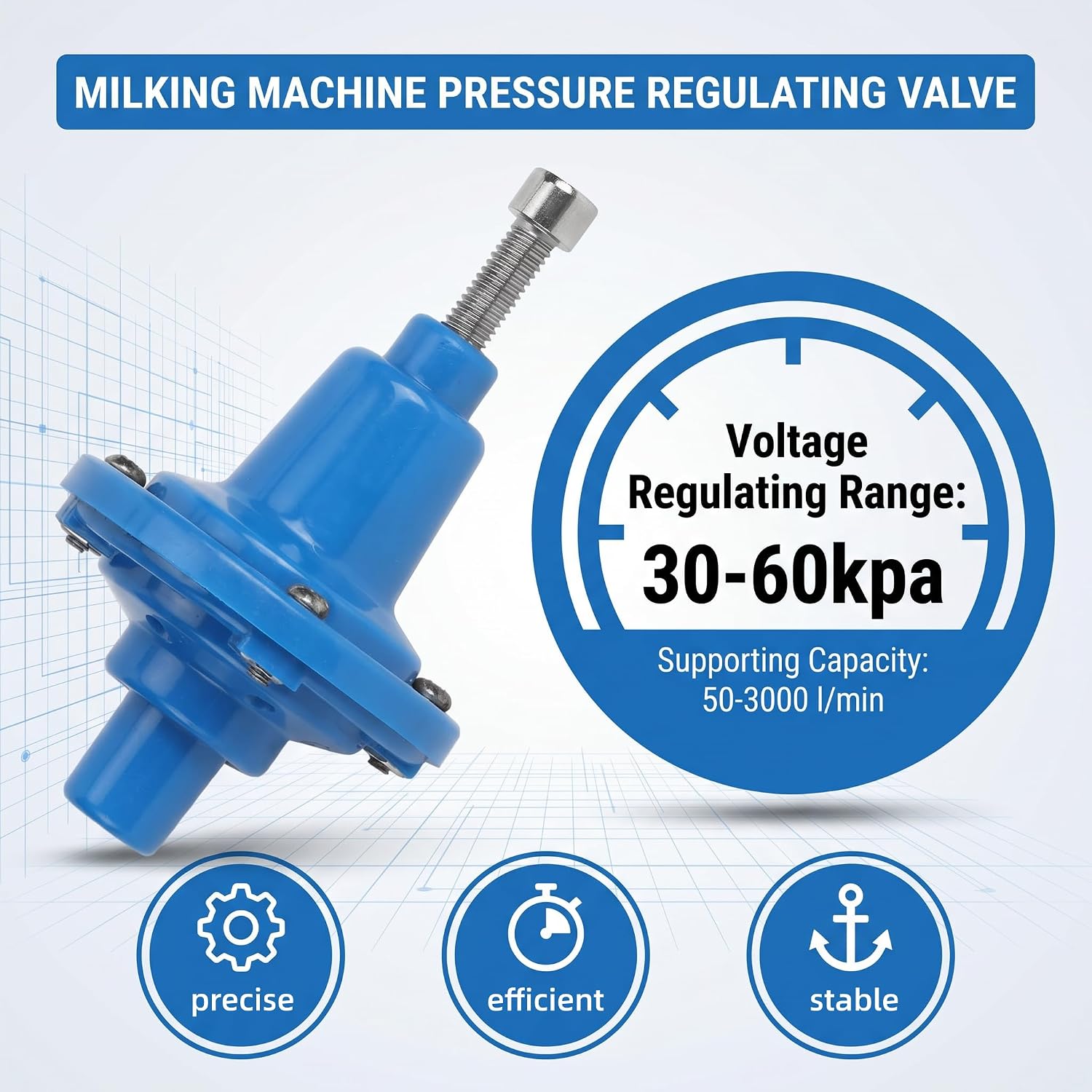 HL MP43A Vacuum Regulator for Plastic Milking Machine - Pressure Regulating Valve Accessory