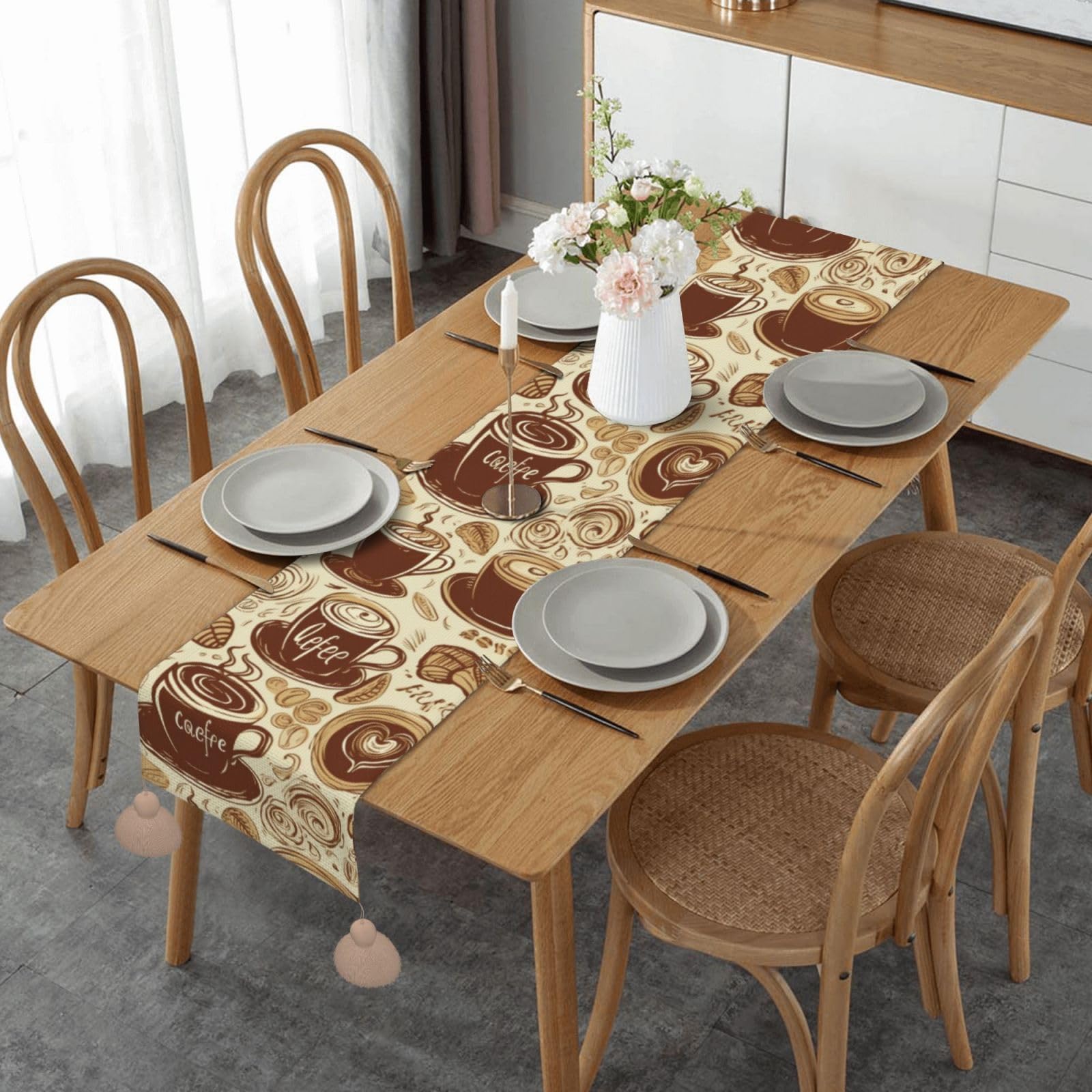 Chemin de table rustique haut de gamme pour décoration intérieure raffinée