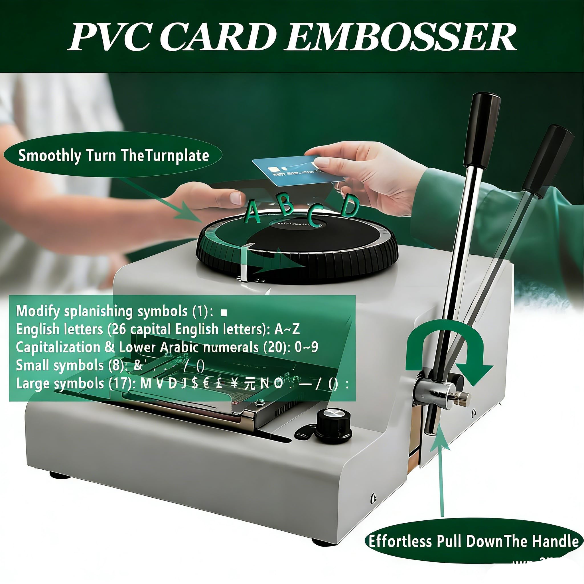 Macchina per goffratura per Carte in PVC - Pressa Manuale per Tessere identificative e Codici con capacità di 72 Caratteri