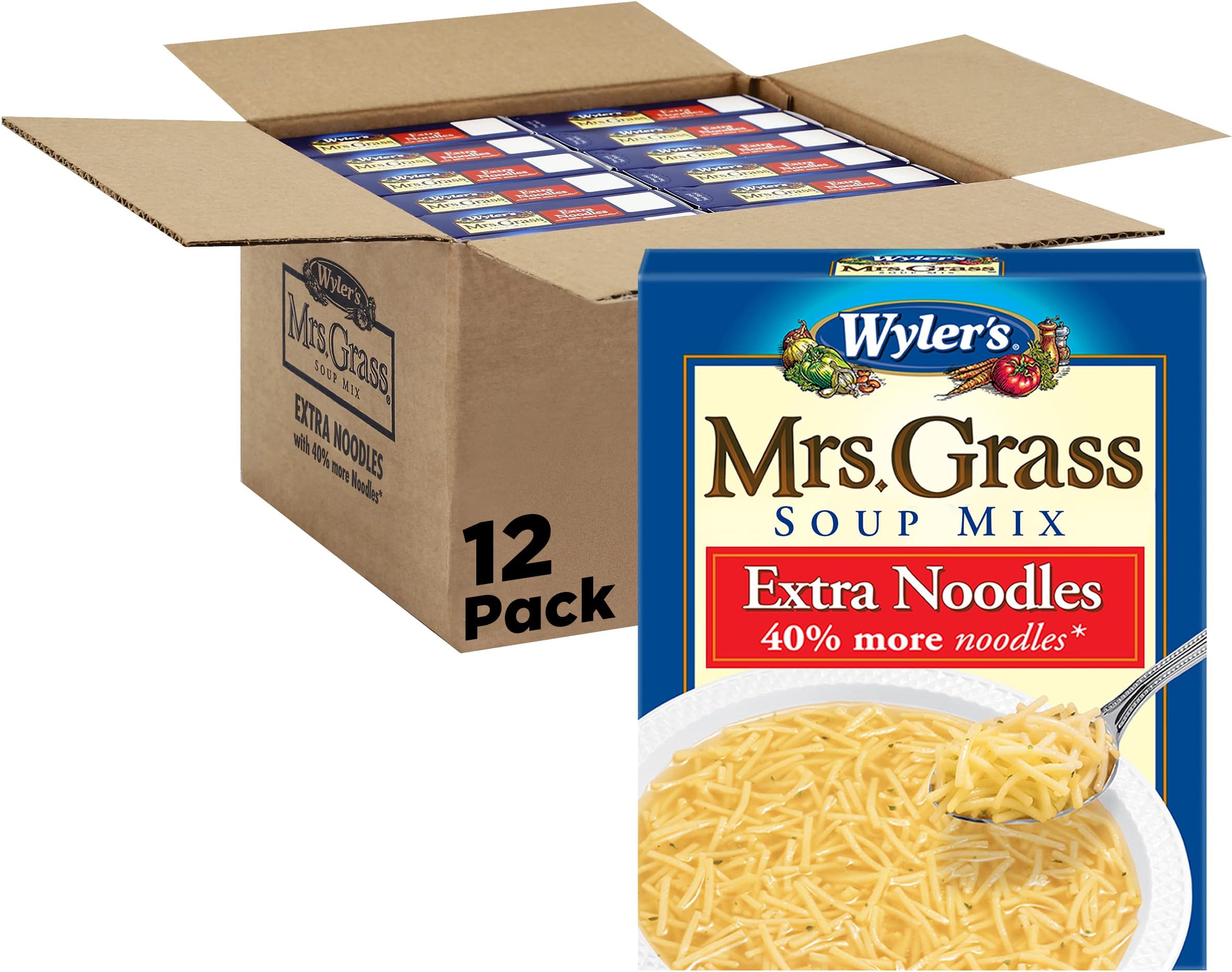 Amazon.com : Wyler's Mrs. Grass Extra Noodles Soup Mix (5.2 oz Boxes ...