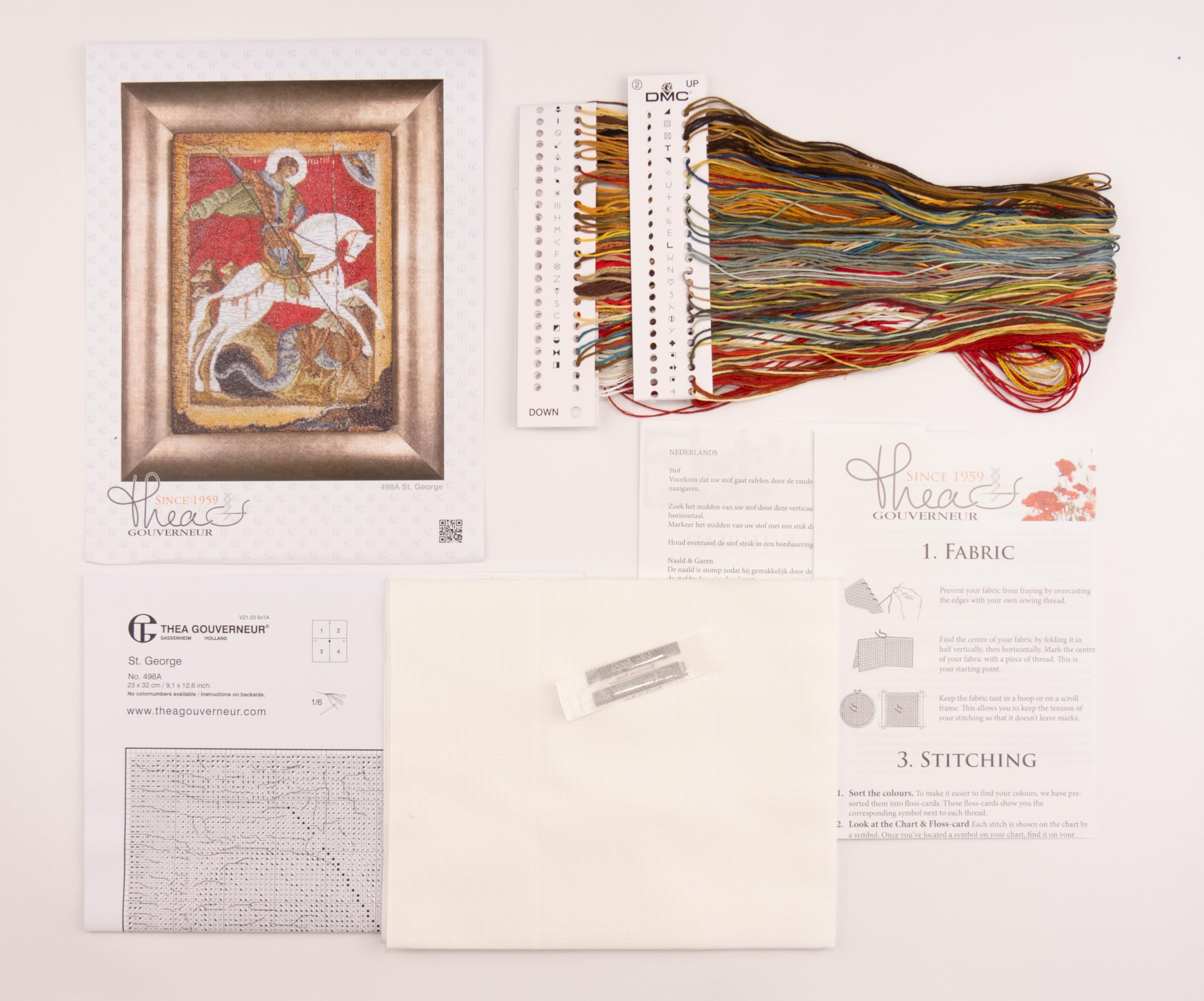 Thea Gouverneur - Kit de point de croix compté - Icône St. George - Aida - 18 Compter - Pour adultes - 498A