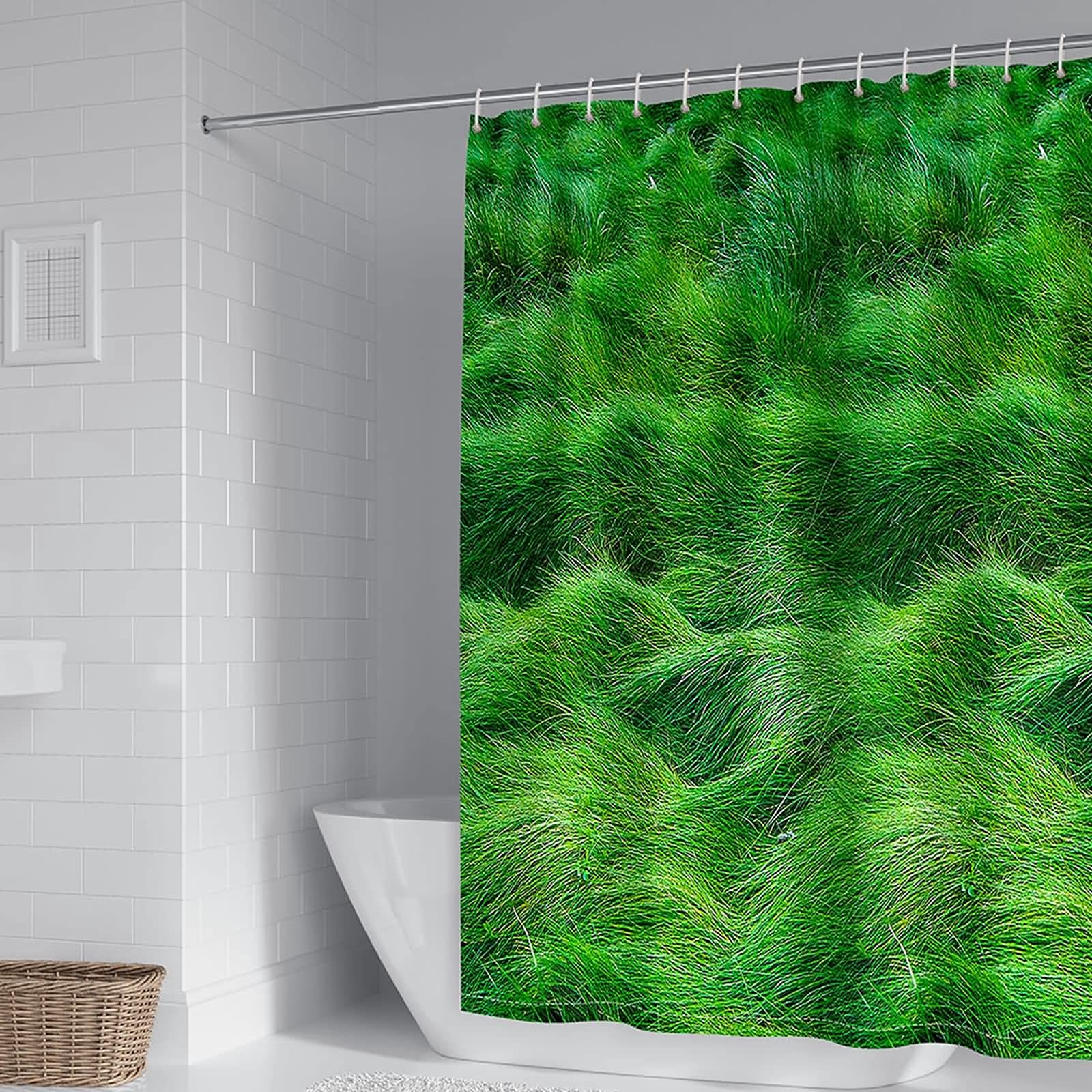 Rideau de douche anti-moisissure polyester KnSam vert pelouse 165x200 cm