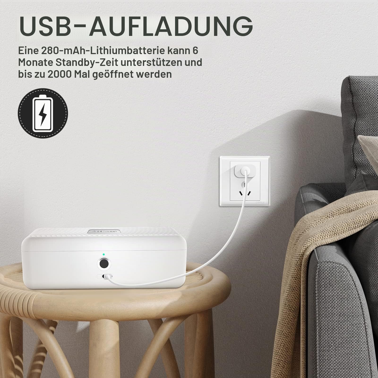 AICase Tresor mit biometrischer Fingerabdruckerkennung für unterwegs und zu Hause, Tragbare Sicherheitsbox mit Fingerprint und Morse-Code; Geldkassette, Wertschutztresore, Safe Deposit Box; Weiß