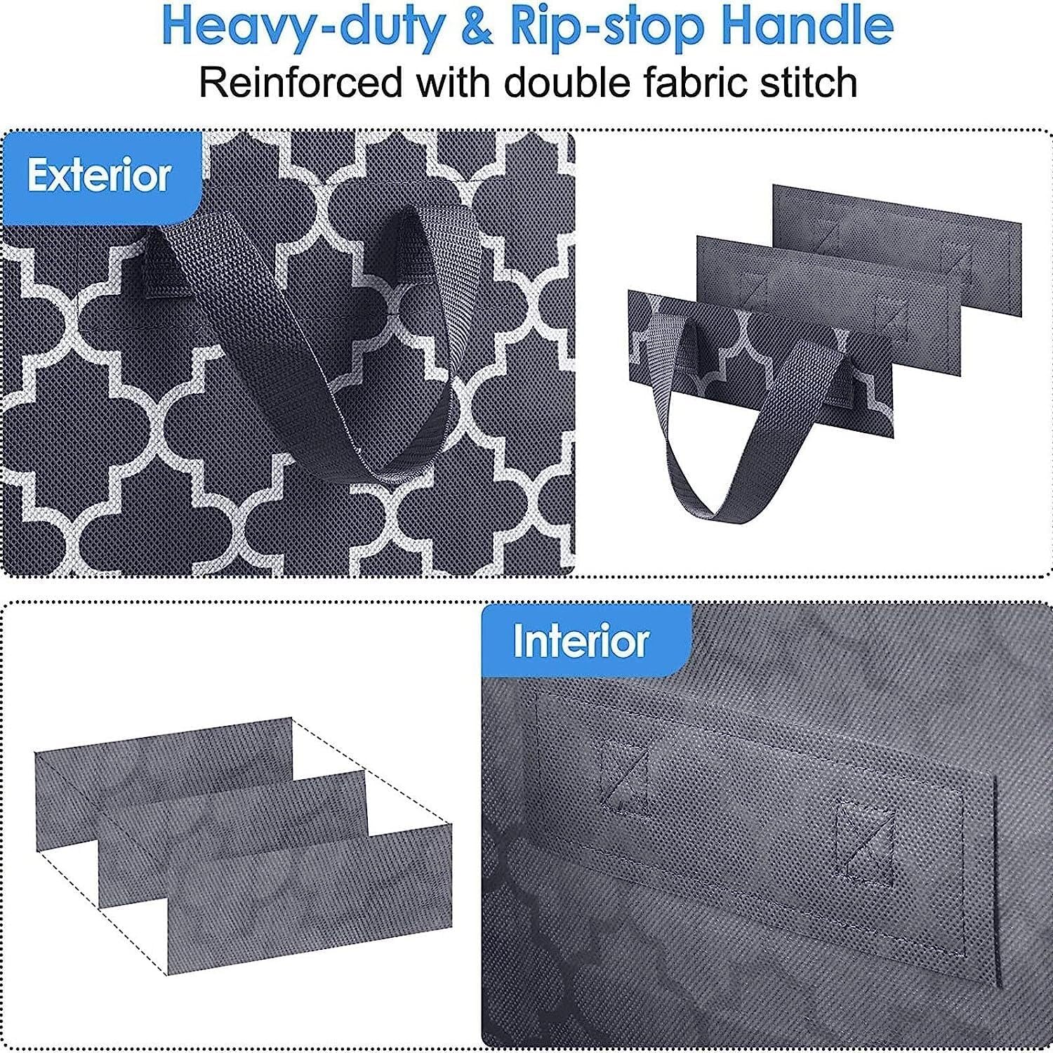 Storage Bag for Clothes Bedding Organizers for Clothing with Clear Window 2 Open Ways Comforter Storage Bag Storage Container(63 * 45 * 36cm)