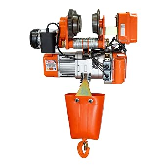 Prowinch 1 Ton (2200 lb) 220V 1-Speed Electric Chain Hoist with Integrated Power Trolley, 20 ft Durable G80 Chain, H2 Duty Rating for Efficient and Reliable Industrial Lifting Applications