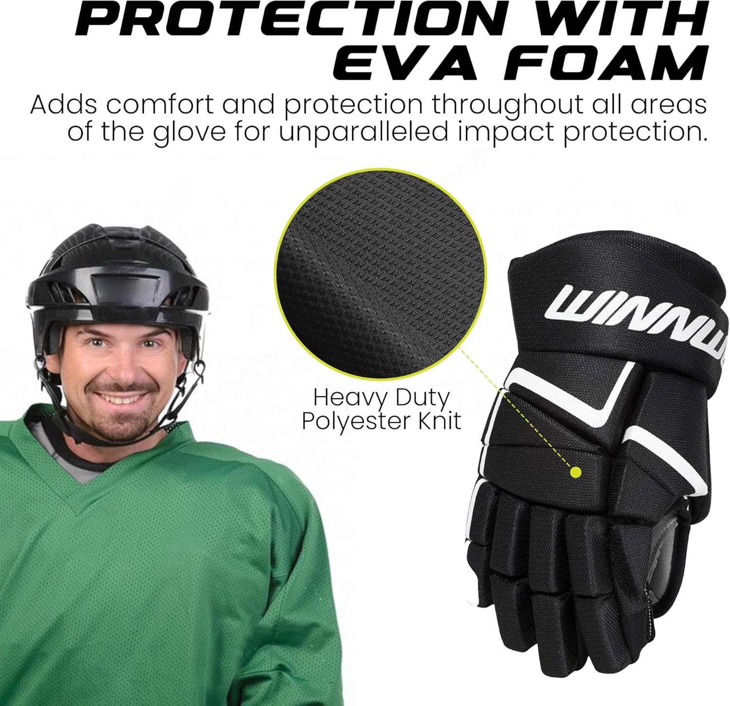 Winnwell AMP500 Ice Hockey Gloves - Durable & Lightweight Protective Equipment for Hockey Players for Youth, Junior & Senior