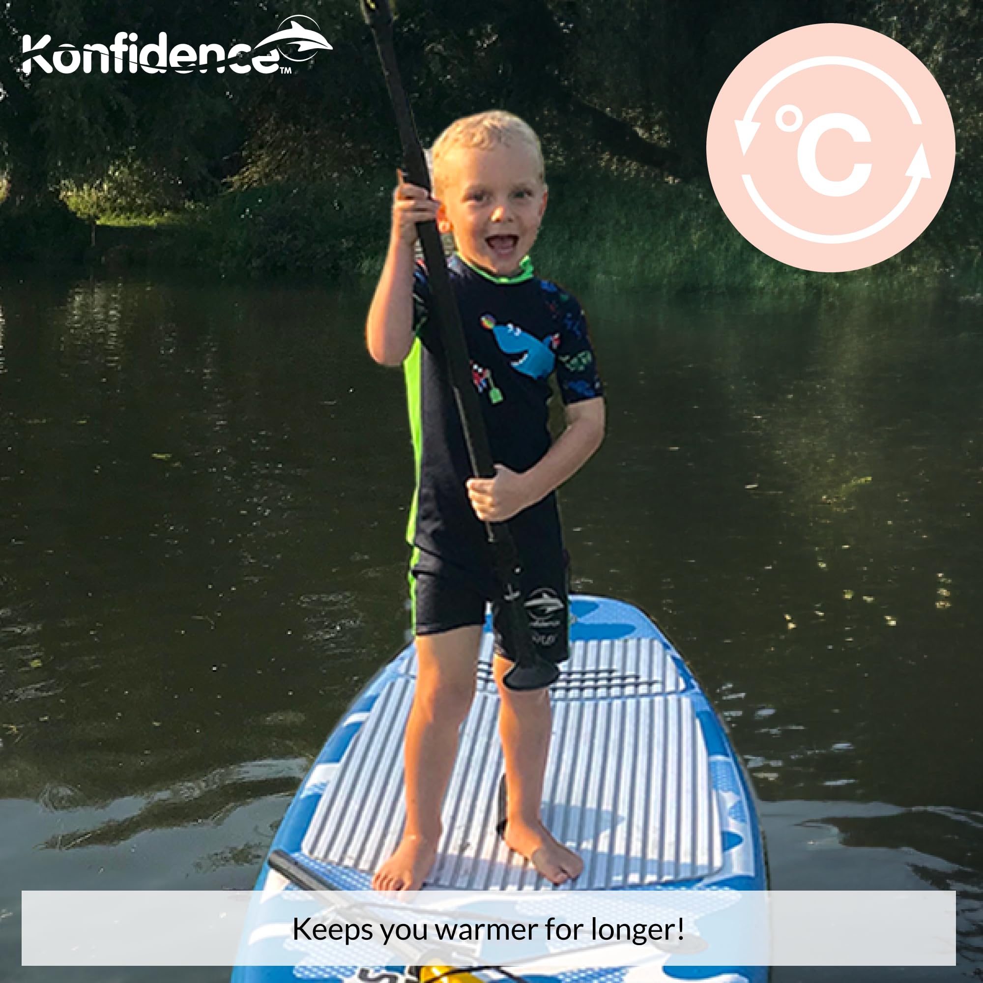 Konfidence Warma™ Muta da bagno per bambini, ultra flessibile, e-Flex™, per calore e comfort, UVPF 50+ Costumi da bagno per bambini per spiaggia, vacanze e piscine