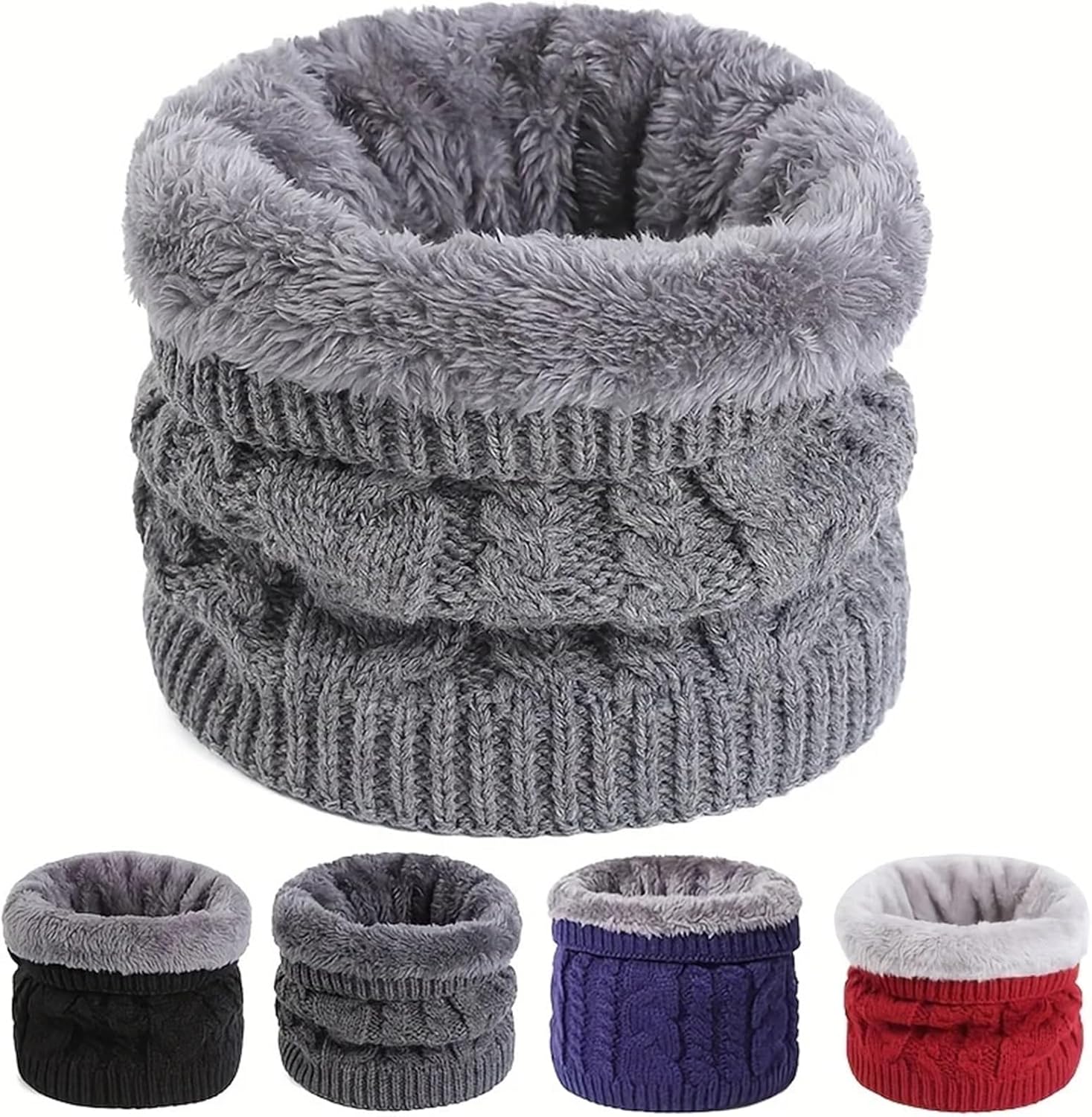 Lawsen 3Pcs Fashion Polyester Fiber Neck Warm Scarf Suitable for Men and Women in Cold Weather