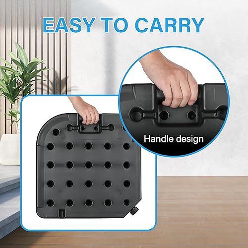 Miniatura 5 de HealSmart Juego de 4 placas cuadradas para sombrilla de patio con bloqueo en U para relleno de agua o arena, 4 piezas, capacidad de 176 libras,