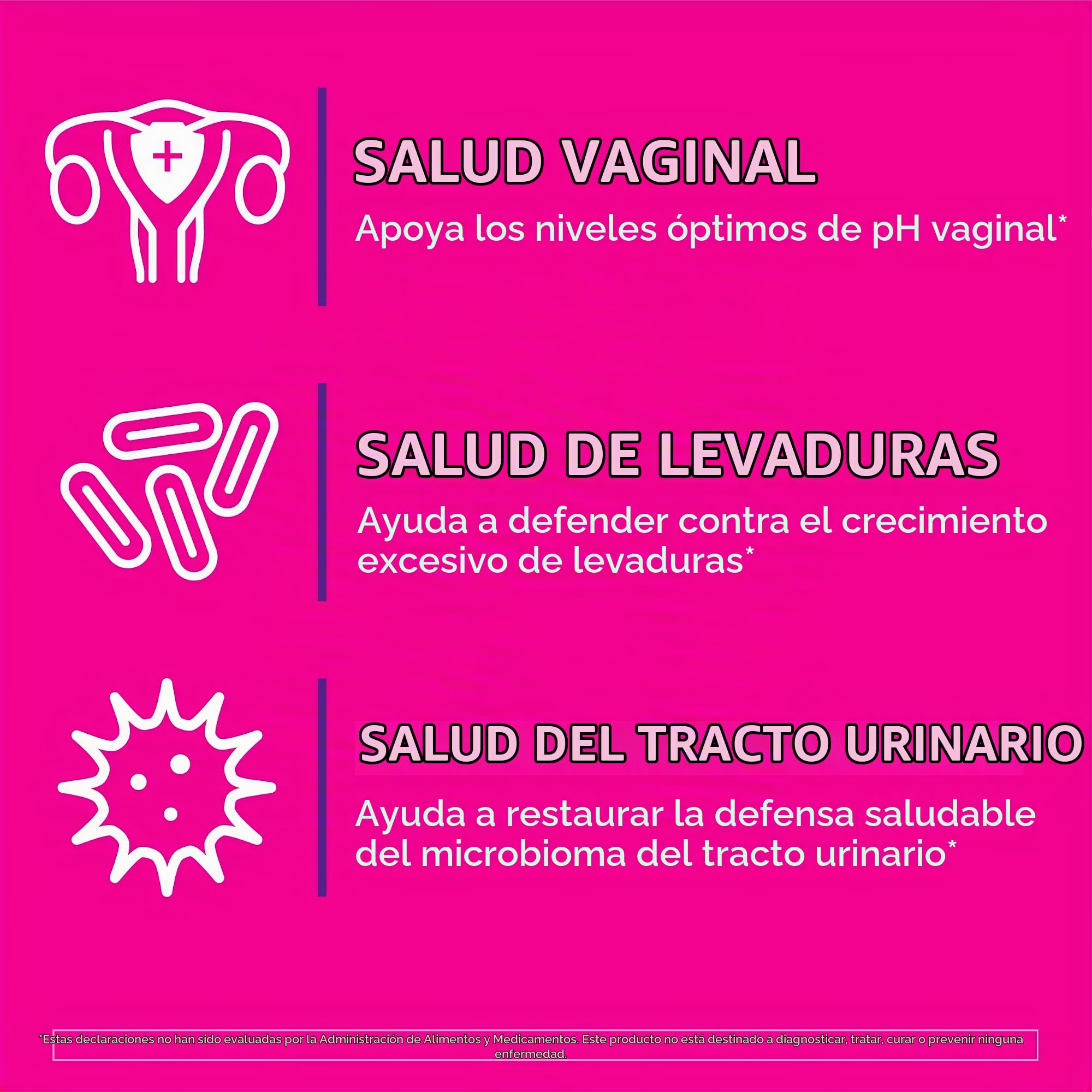 Florajen Probiótico de triple acción para mujer, prebiótico + probiótico + arándano para apoyo vaginal, digestivo e inmunológico, acción rápida, estudiado clínicamente, sin gluten y vegano, (30
