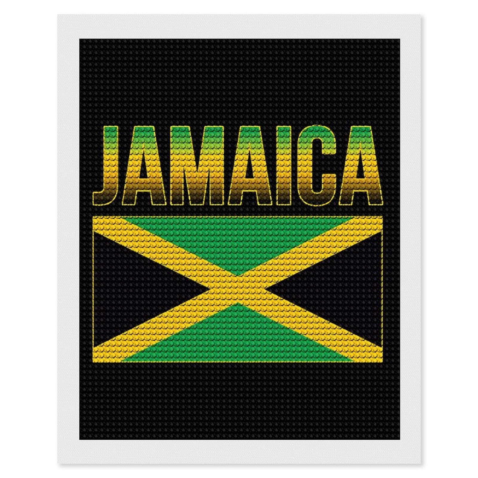 Nclqvjxzkhw Style Jamaican Flag Diamond Art Painting For Adult Round Diamonds Pictures Arts Crafts Home Wall Decor 16"X20"