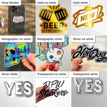 Personalised Waterproof Vinyl Stickers Decals- Contour Cut Custom Product Labels Sheet, Circle Large Logo Stickers, Durable Weatherproof Design for Business and Personal Bottle Label (Custom Shape)