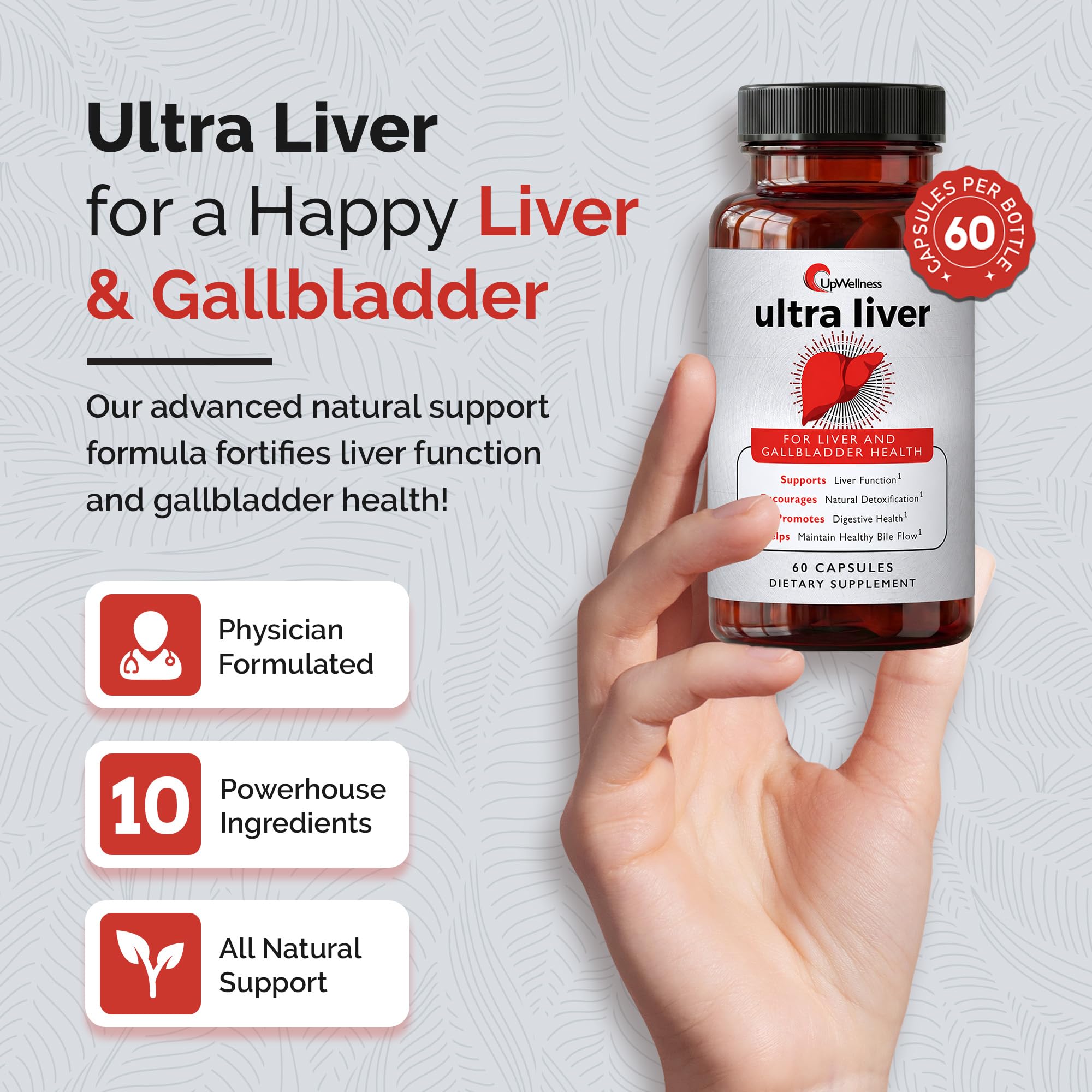 UpWellness Ultra Liver Support Supplement, 60 Capsules — Amazon image 2