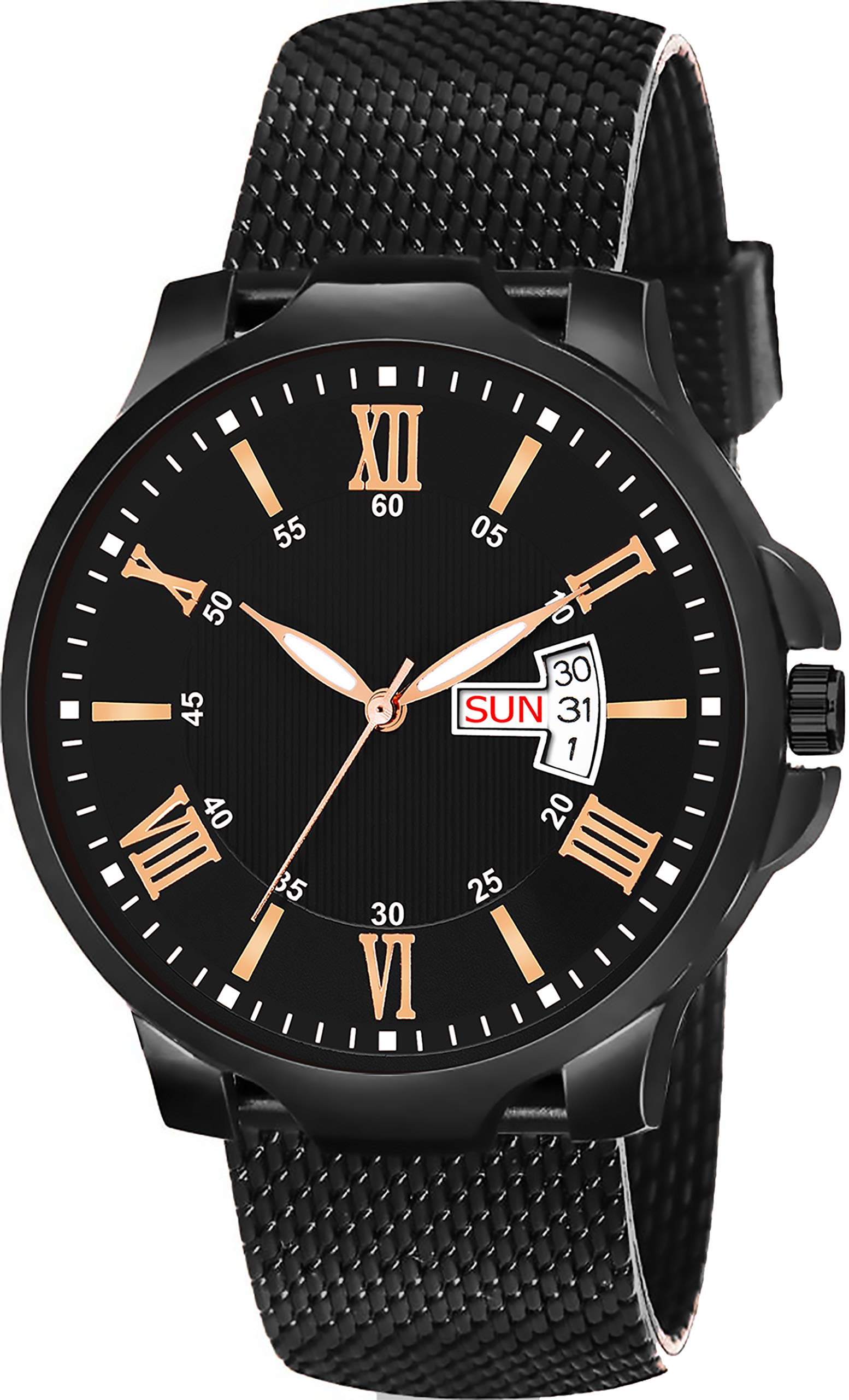 PAPIOAnalogue Men's Watch (Black Dial Black Colored Pu Strap)