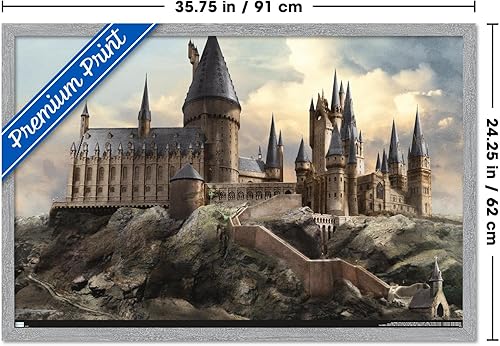 Vista 13 de Trends International The Wizarding World: Harry Potter - Póster de pared de Hogwarts at Sunrise, 22.375 x 34 pulgadas, versión premium sin marco