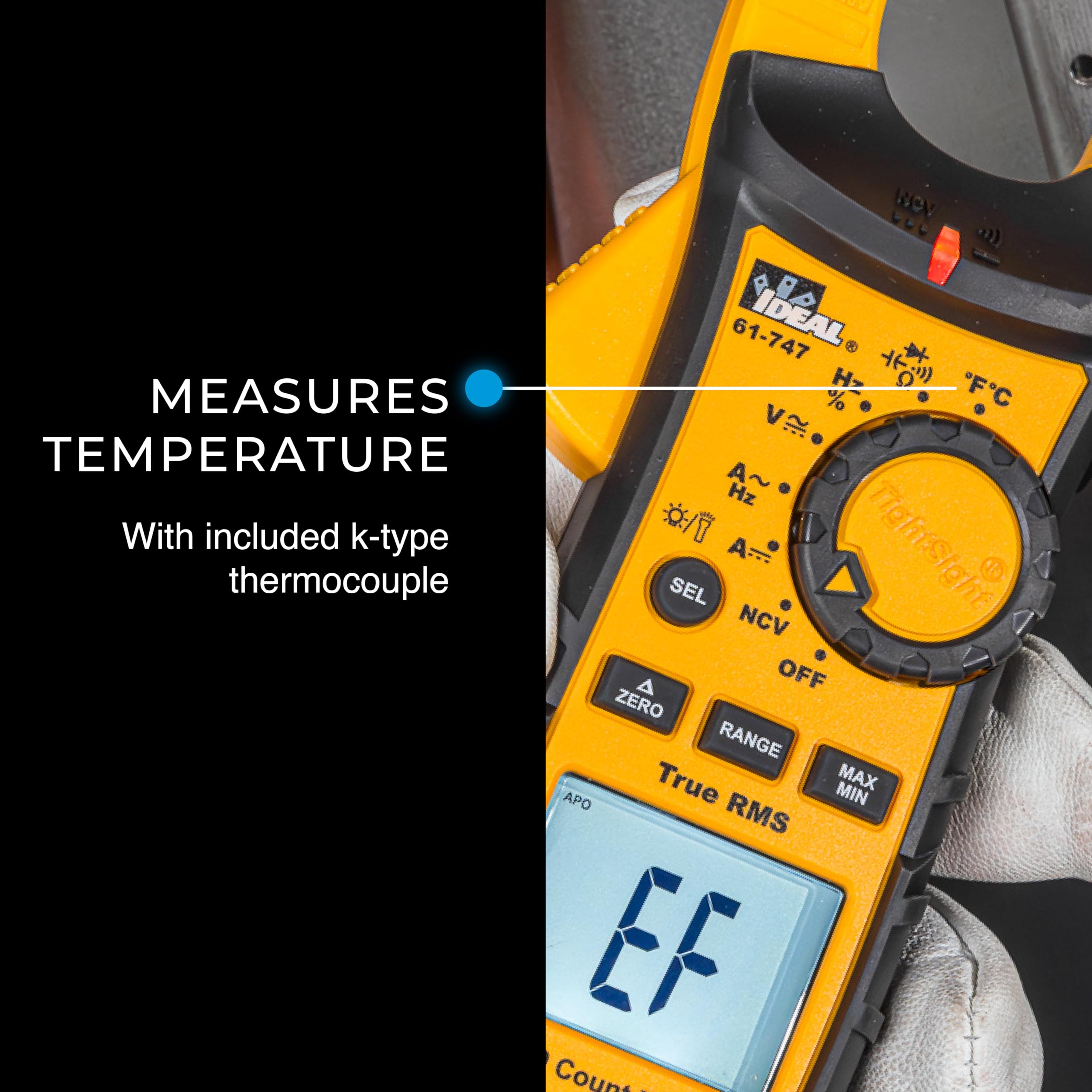 Ideal Electrical 61-747 TightSight Clamp Meter, 400A AC/DC, 600V TRMS — Amazon image 5