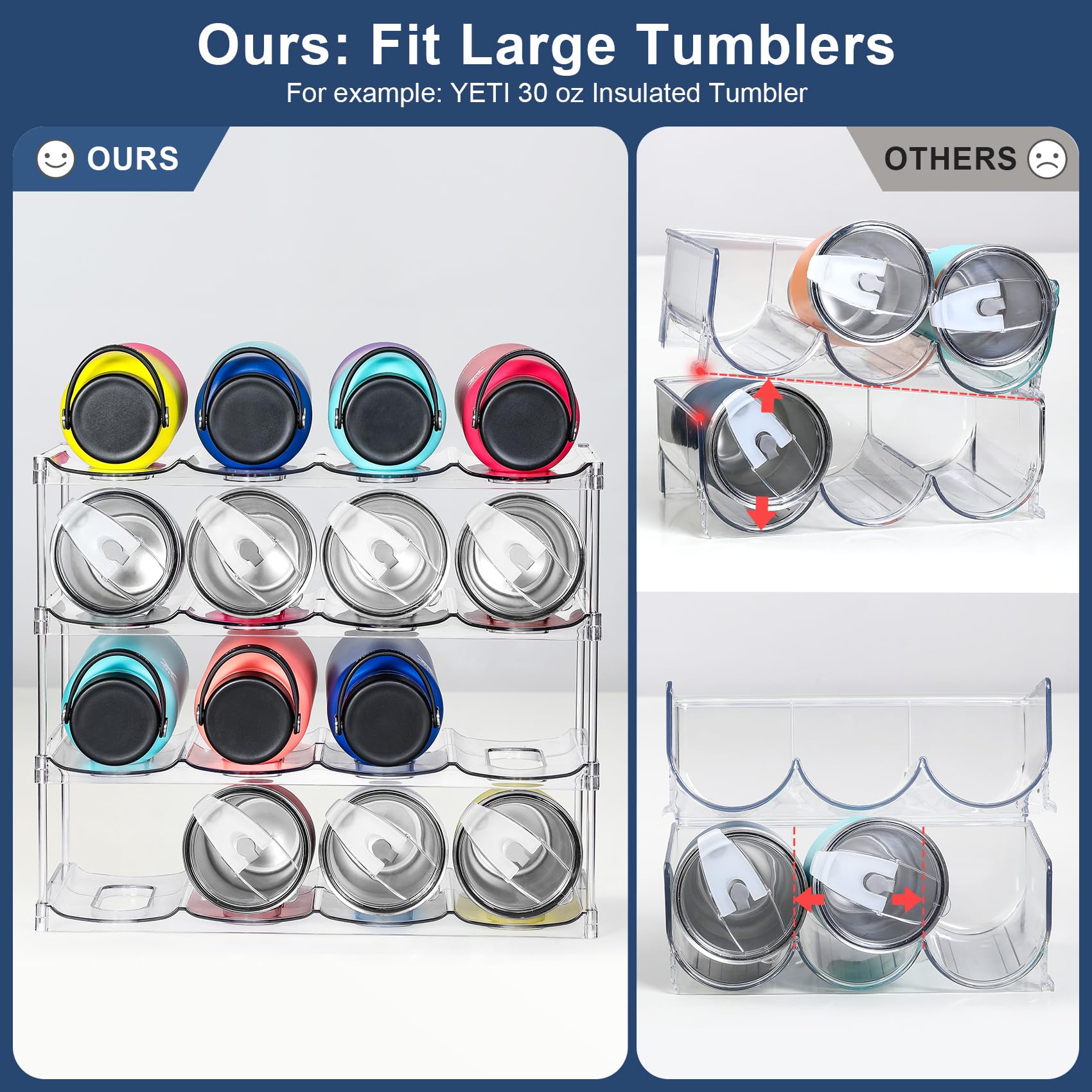 Snapklik.com : LARGER Compartment - 4 Tier Stackable Water Bottle ...