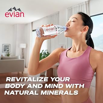 Evian Prestige Mineral Water 24 Bottles 500 ml | Naturally Filtered Packaged Drinking Water, Crafted by Nature, Water Bottle
