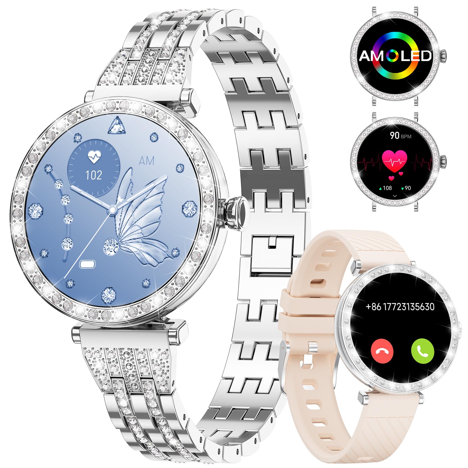 SIEMORL Montre Connectée Avec Appel Bluetooth,1,32 Smartwatch Avec
