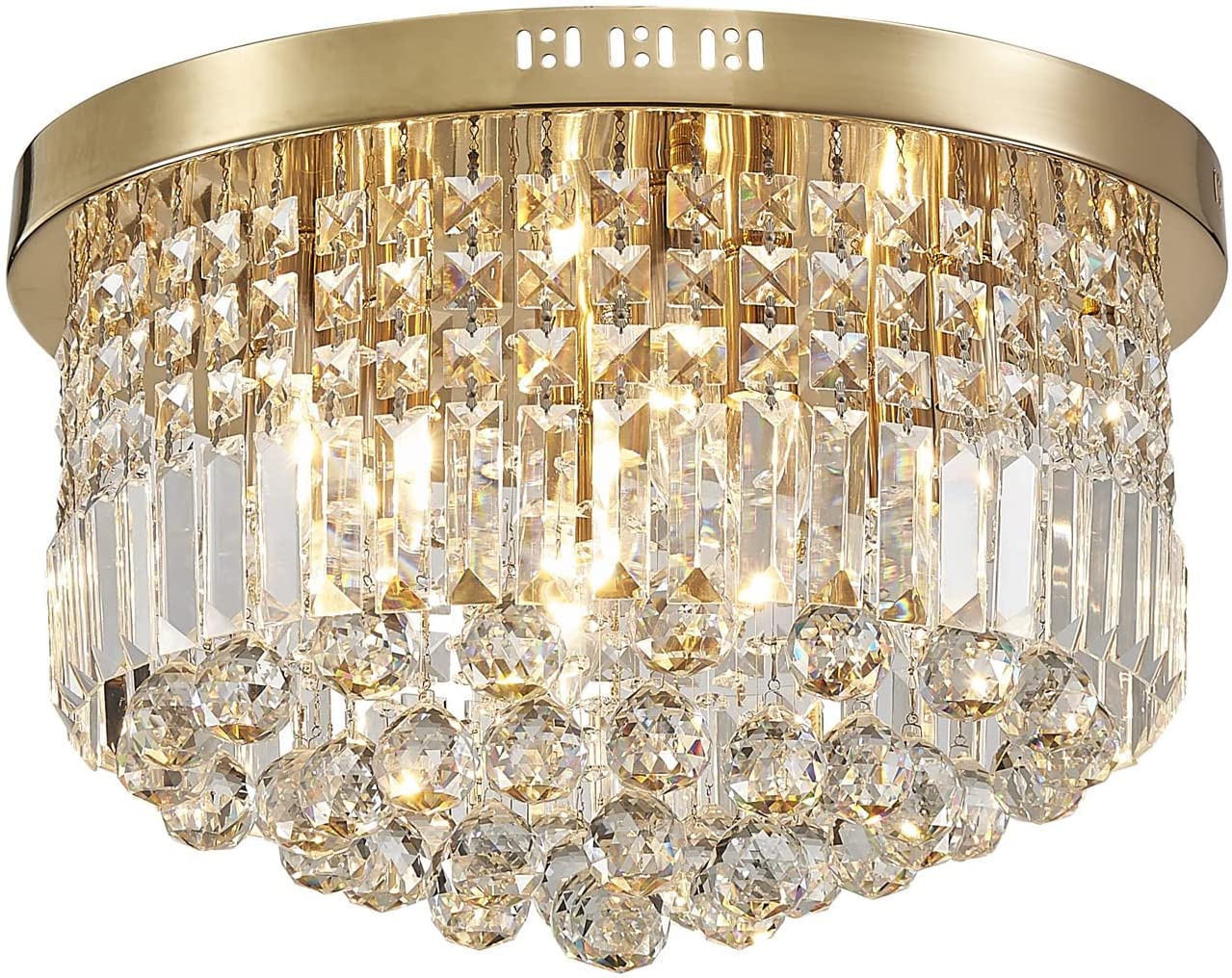 Saint Mossi Modern Kristal Gold Kronleuchter Modern Deckenleuchte Befestigung Anhänger Deckenlampe für Esszimmer Badezimmer Schlafzimmer Livingroom 9 E14 Erforderliche Höhe 28cm x Breite 50cm
