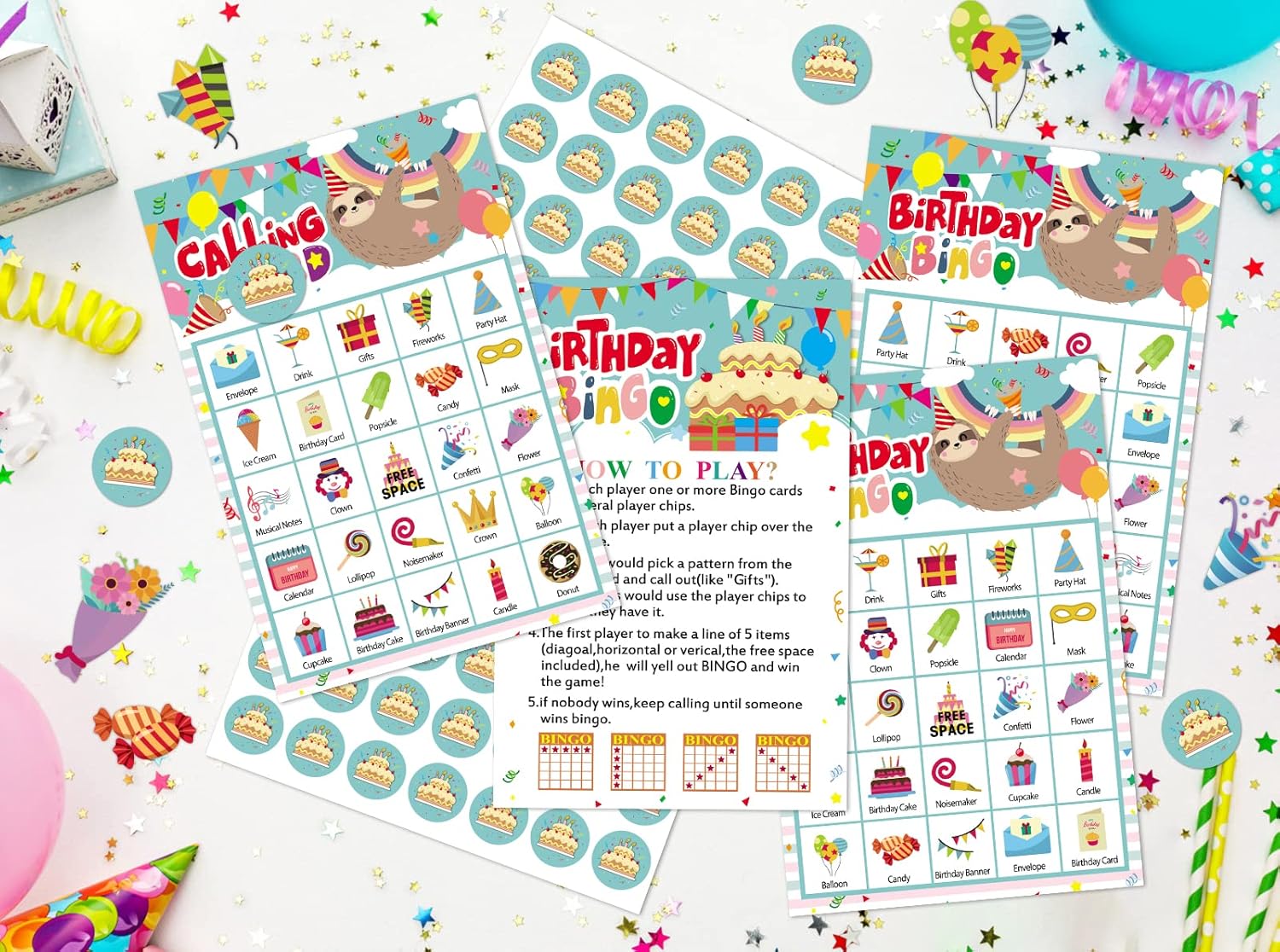FLYAB Birthday Bingo Game for Kids Boys 26 Players Birthday Bingo Cards Birthday Party Game for School Classroom Family Activities Party Supplies Decorations Birthday Party Supplies