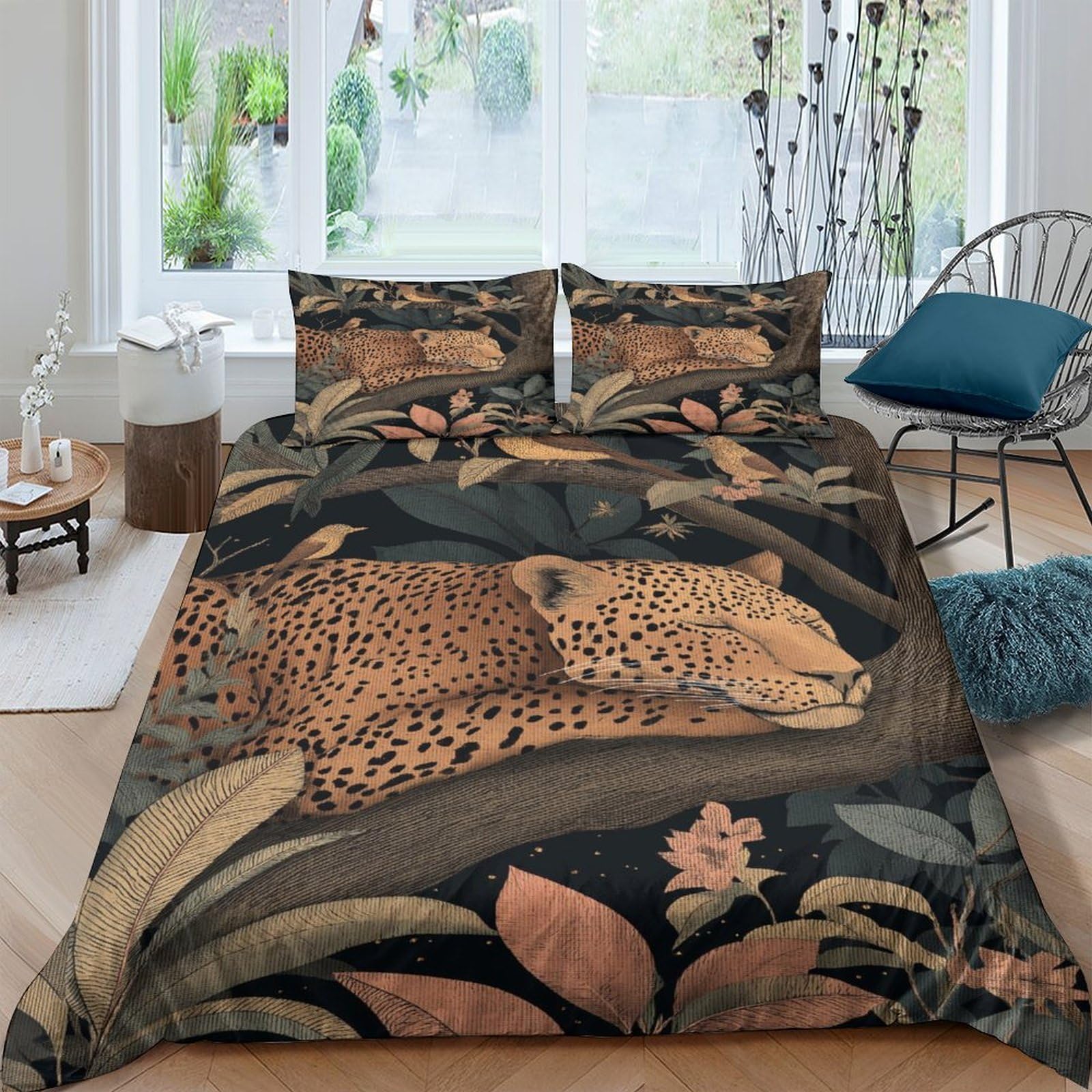 Housse de couette léopard imprimé 3D haute définition en microfibre douce