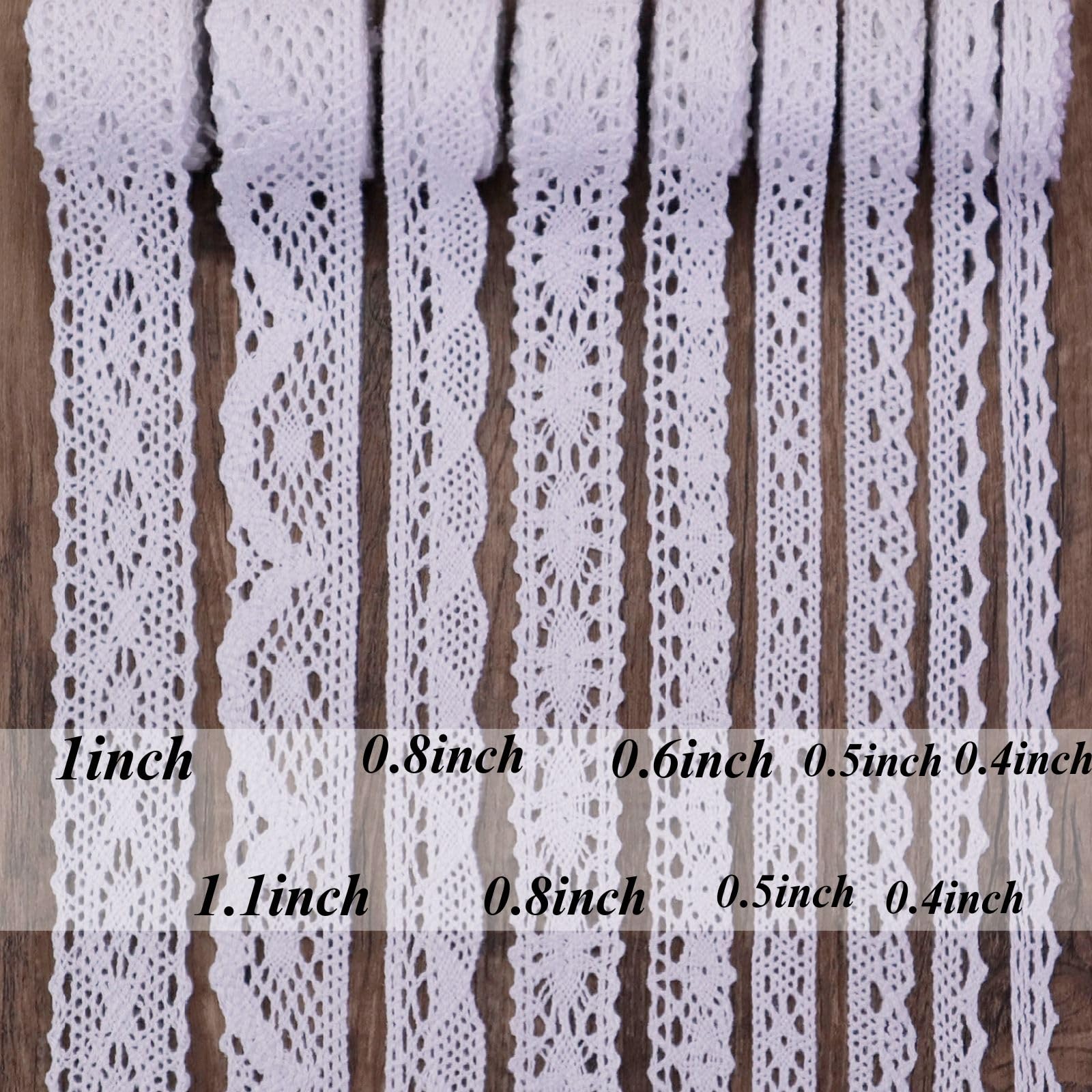 White Lace Ribbon 18 Yards Cotton Lace Trim Vintage Crochet Lace Ribbon Trim for Bridal Wedding Decoration Christmas Package DIY Sewing Craft Supply