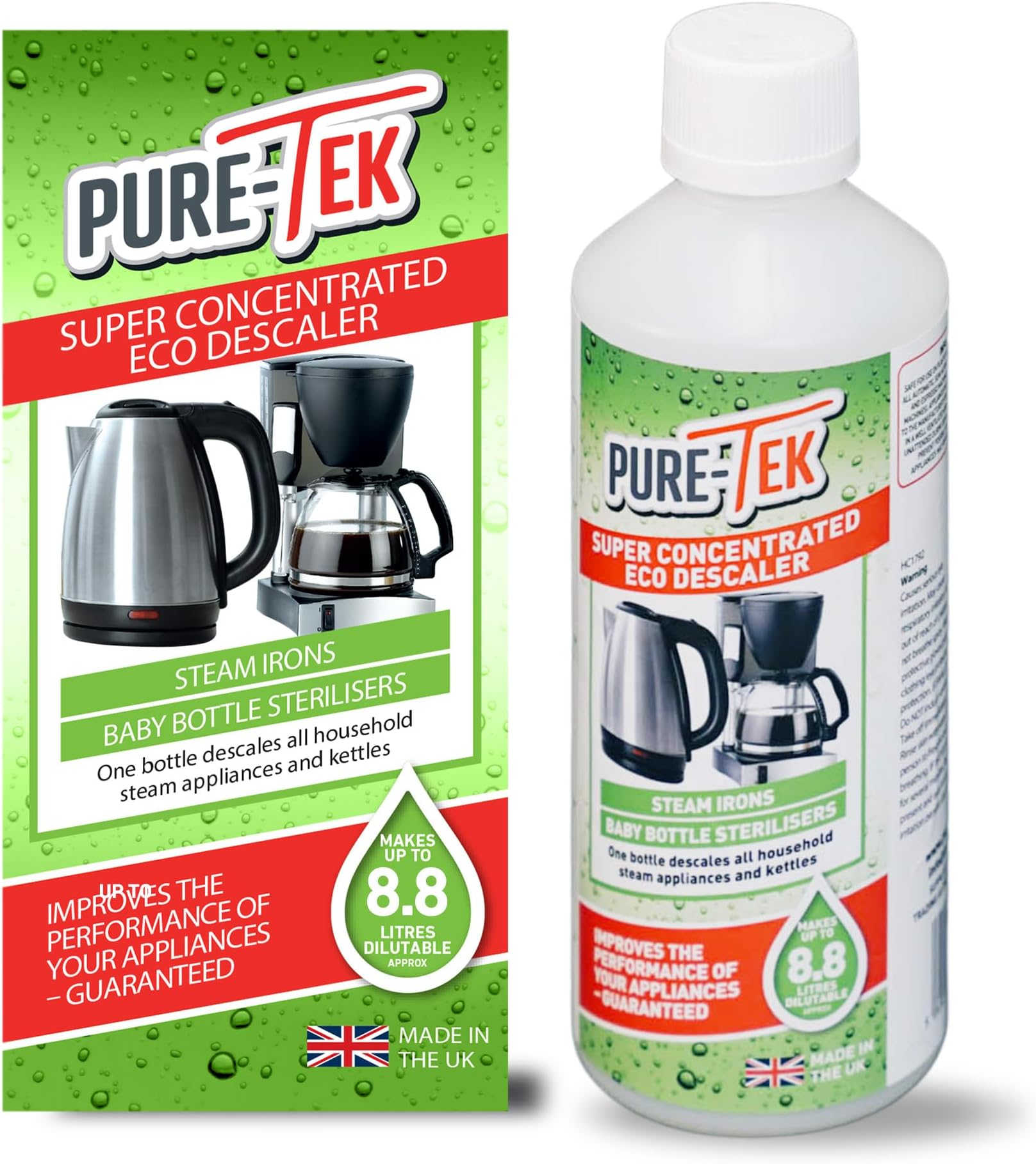Kettle Descaler Liquid, Coffee Machine Limescale Remover, Makes Up to 8.8L Descaling Solution, Works with Nespresso Descaling, Baby Steriliser, Steam Iron Cleaner, Citric Acid Descaler, 500ml