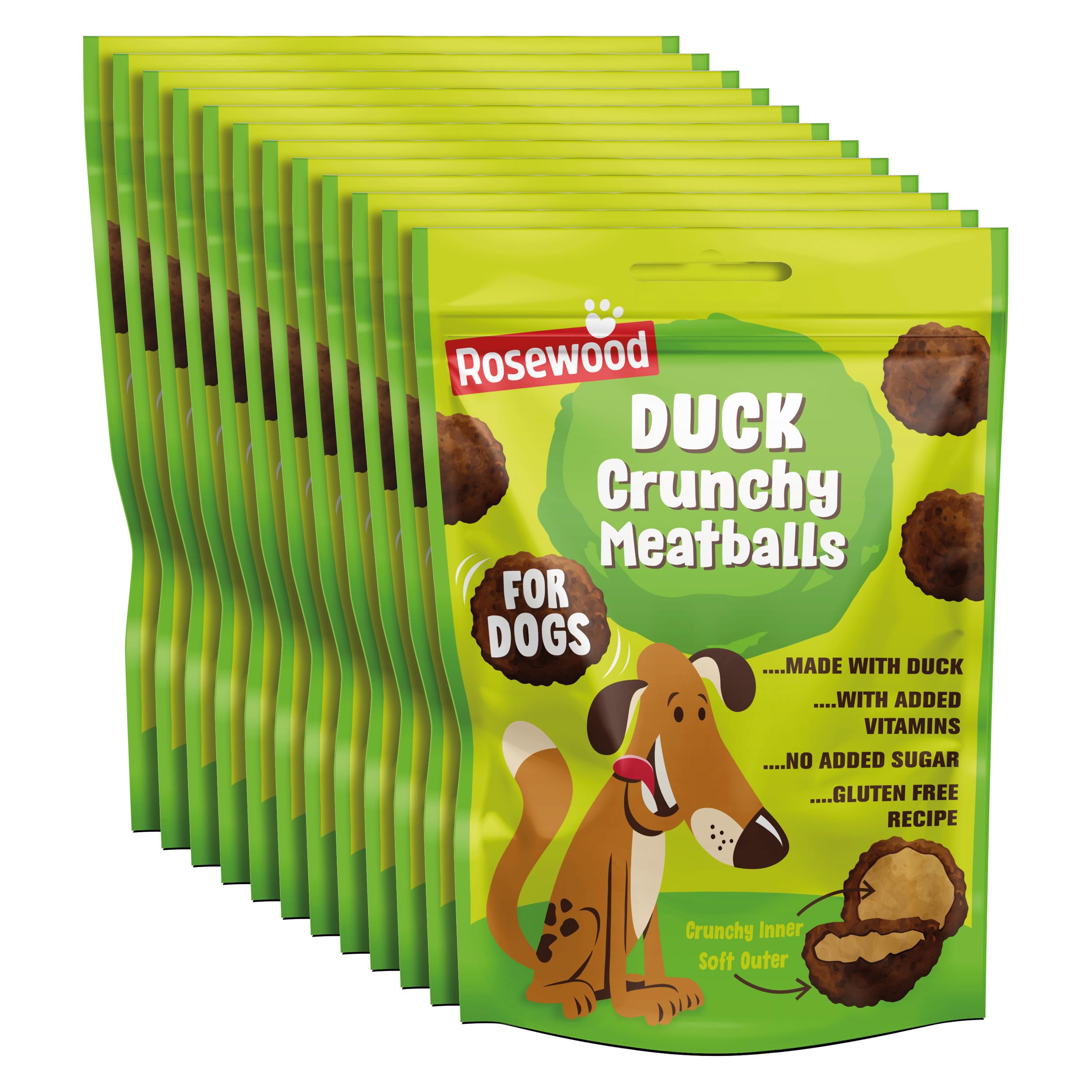 Rosewood Duck Crunchy Meatballs for Dogs, Gluten Free Dog Treats