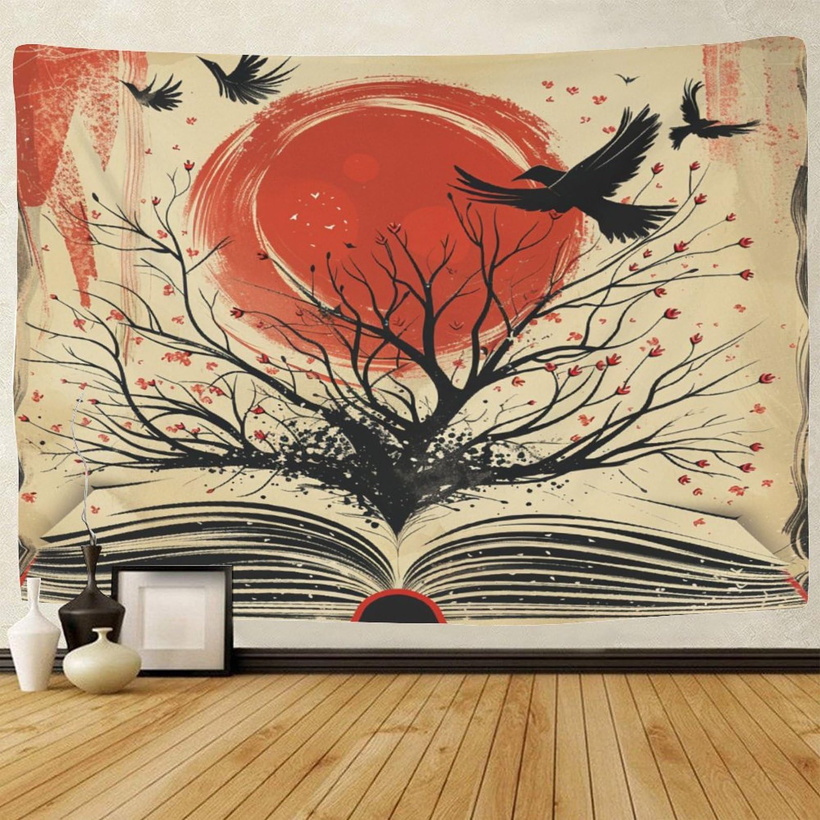 Tapisserie Arbre De Vie 3D – 150x200 Cm, Tissu Polyester, Déco Murale Bohème Pour Chambre, Salon Ou Dortoir