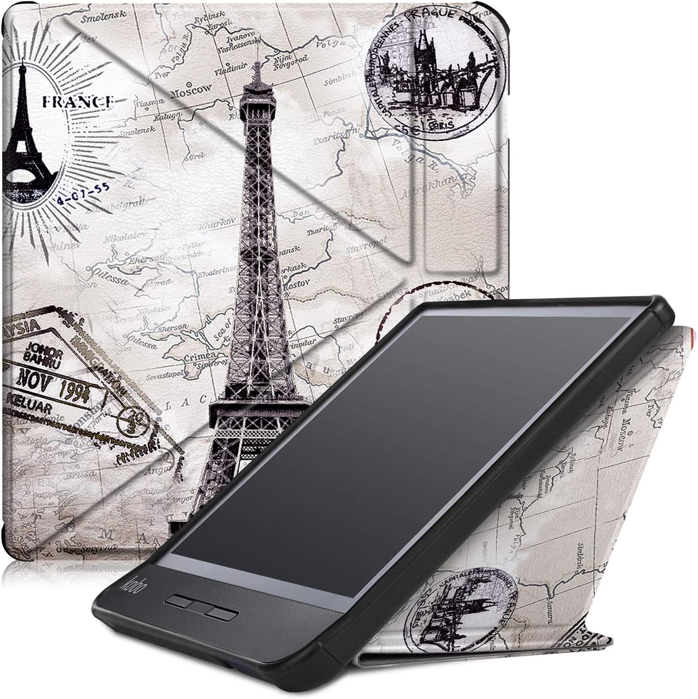Gylint Kobo Libra H2O Origami Case, The Thinnest and Lightest Leather Smart Cover
