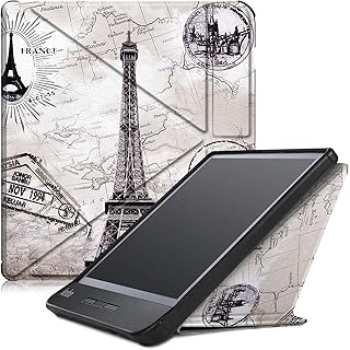 Gylint Kobo Libra H2O Origami Case, The Thinnest and Lightest Leather Smart Cover Case for New Kobo Libra H2O 2019 Release with Auto Wake Sleep Feature Tower