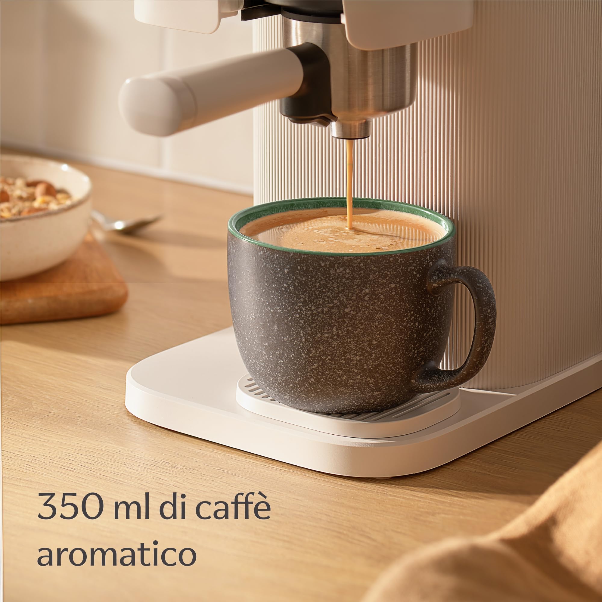 Cosumy Set de 4 Tazas de Café Grandes - 350ml Tazas de Cerámica – Juego de Café Moderno - Gres Grueso con Esmalte Reactivo Hecho a Mano - Mantiene el Calor por Más Tiempo (Multicolor)