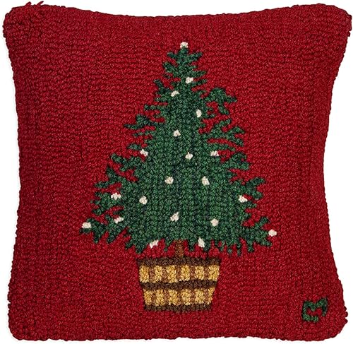 Miniatura 9 de Chandler 4 Corners Almohada Decorativa de Lana con Diseño de Árbol Elegante Tejida a Mano por Artista (18 x 18 pulgadas) Almohada de Navidad para