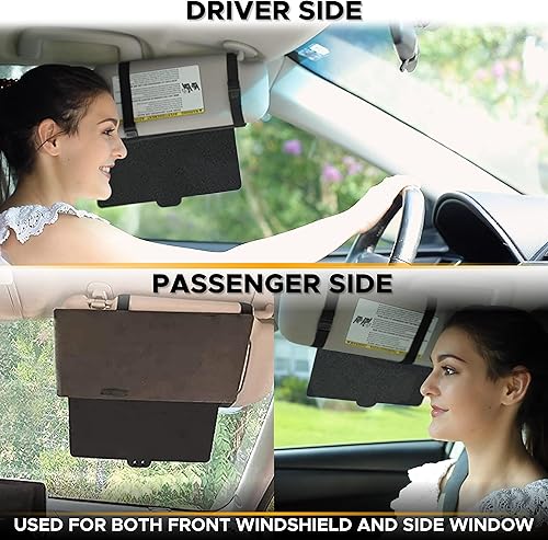 Miniatura 3 de EcoNour Extensor de visera para automóvil  Una sombrilla desplegable y una pieza de bloqueo solar lateral para protección contra el deslumbramiento