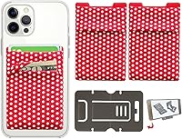 Vista 19 de Cartera para tarjetas de teléfono con bloqueo RFID, doble bolsillo seguro, ultradelgada, autoadhesiva, funda para tarjetas de crédito, calcomanía