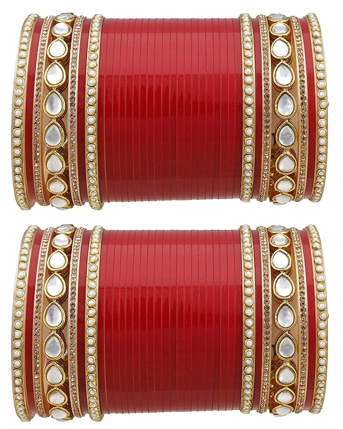 T4 Jewels Red Bridal Chura For Wedding Chuda With Kundan And Traditional Kadas (Set Of 78)_2.2 (B0C2JFWNF4) Amazon Price History, Amazon Price Tracker