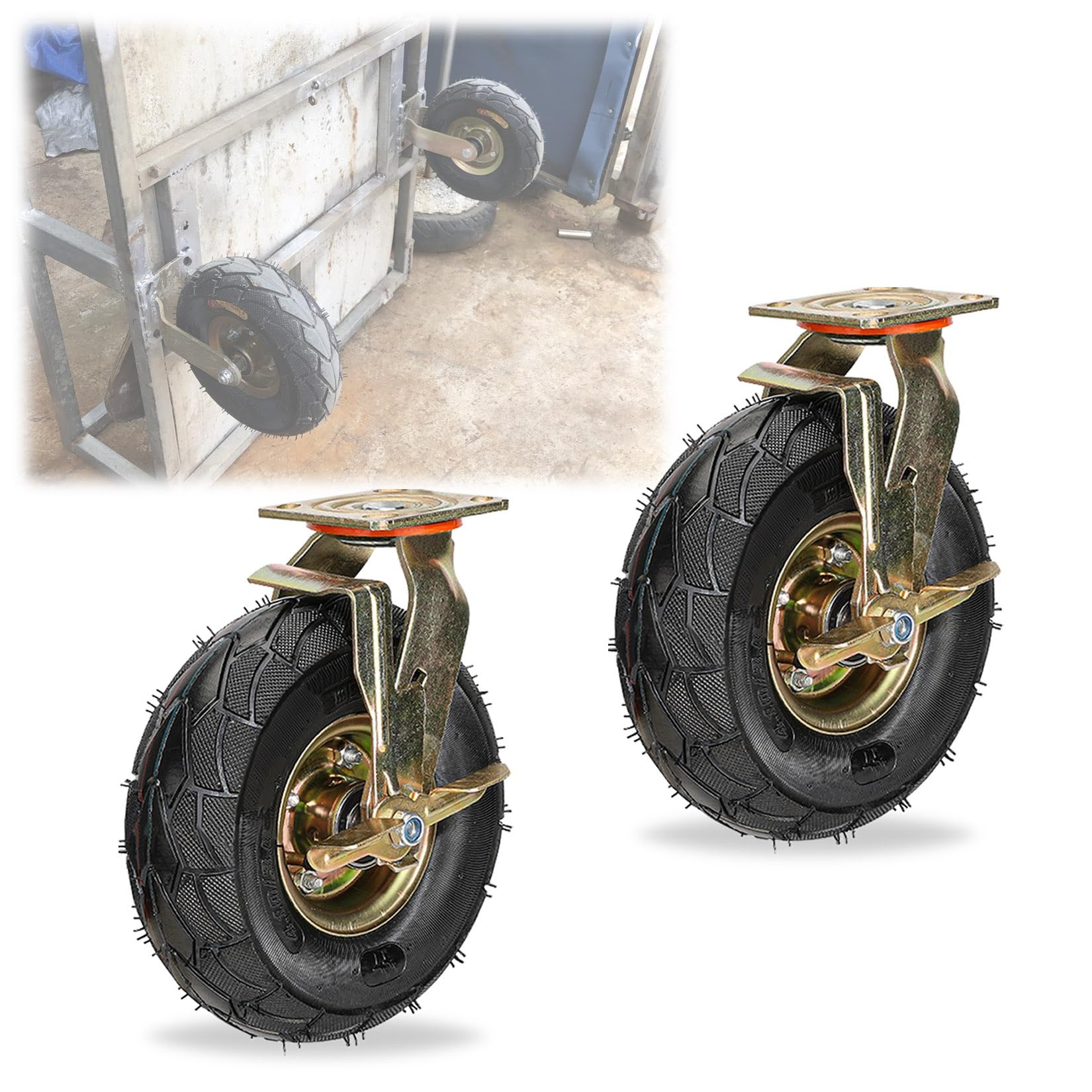Lot De 2 Roues De Scooter En Polyuréthane – 180x30 Mm, Silencieuses, Pour Chariots, Fauteuils Roulants
