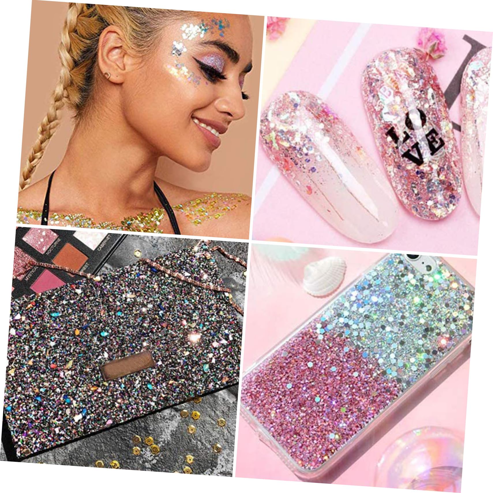 POPETPOP 3 Set Di Glitter Per Trucco Alla Moda Per Festival Viso Unghie Glitter Paillettes Glitter Per Corpo Per Feste E *3