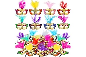 Half Face Carnival Mask with Feather