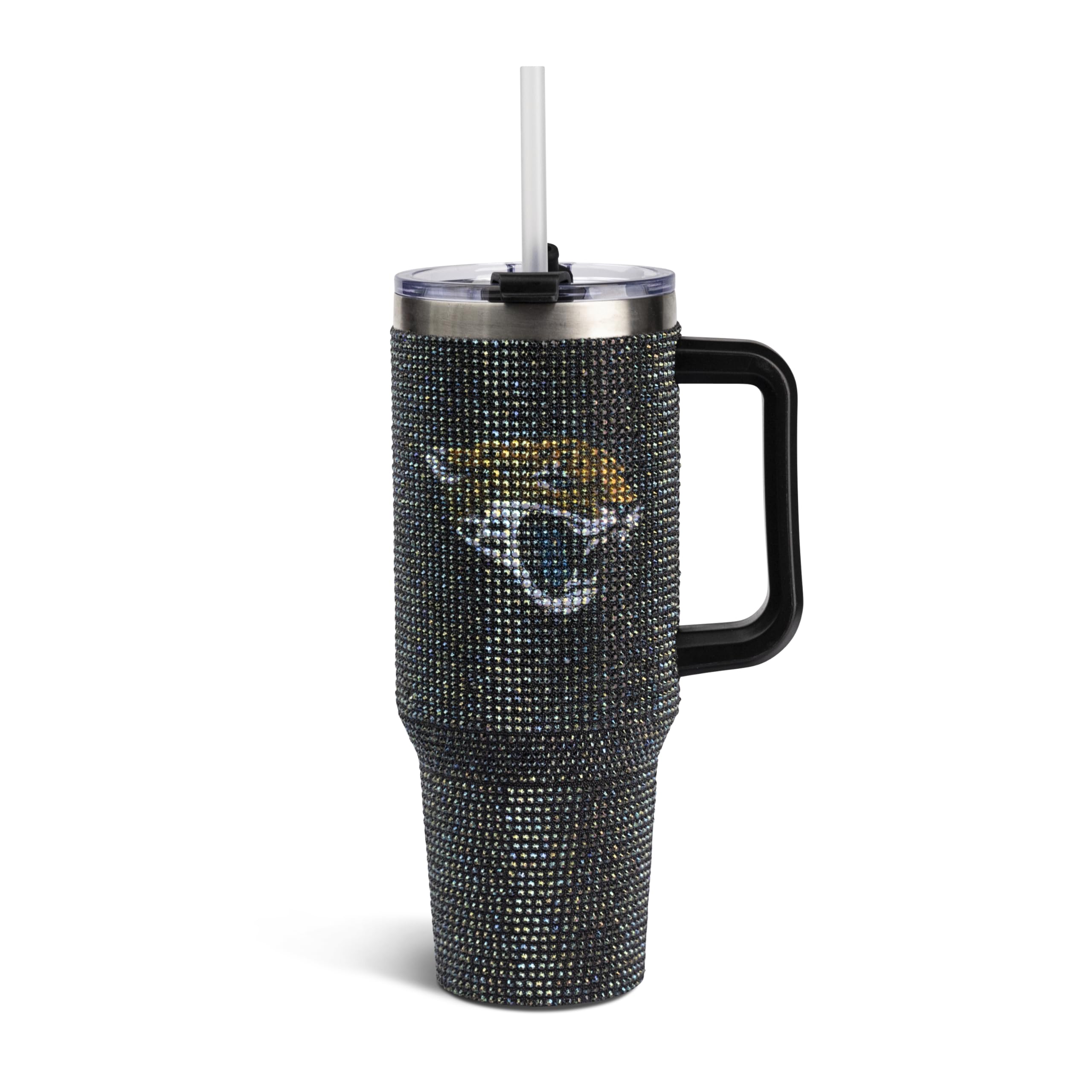 The Memory Company Officially Licensed 40oz TC Bling Game Day Tumbler with Vintage Logo, Jacksonville Jaguars