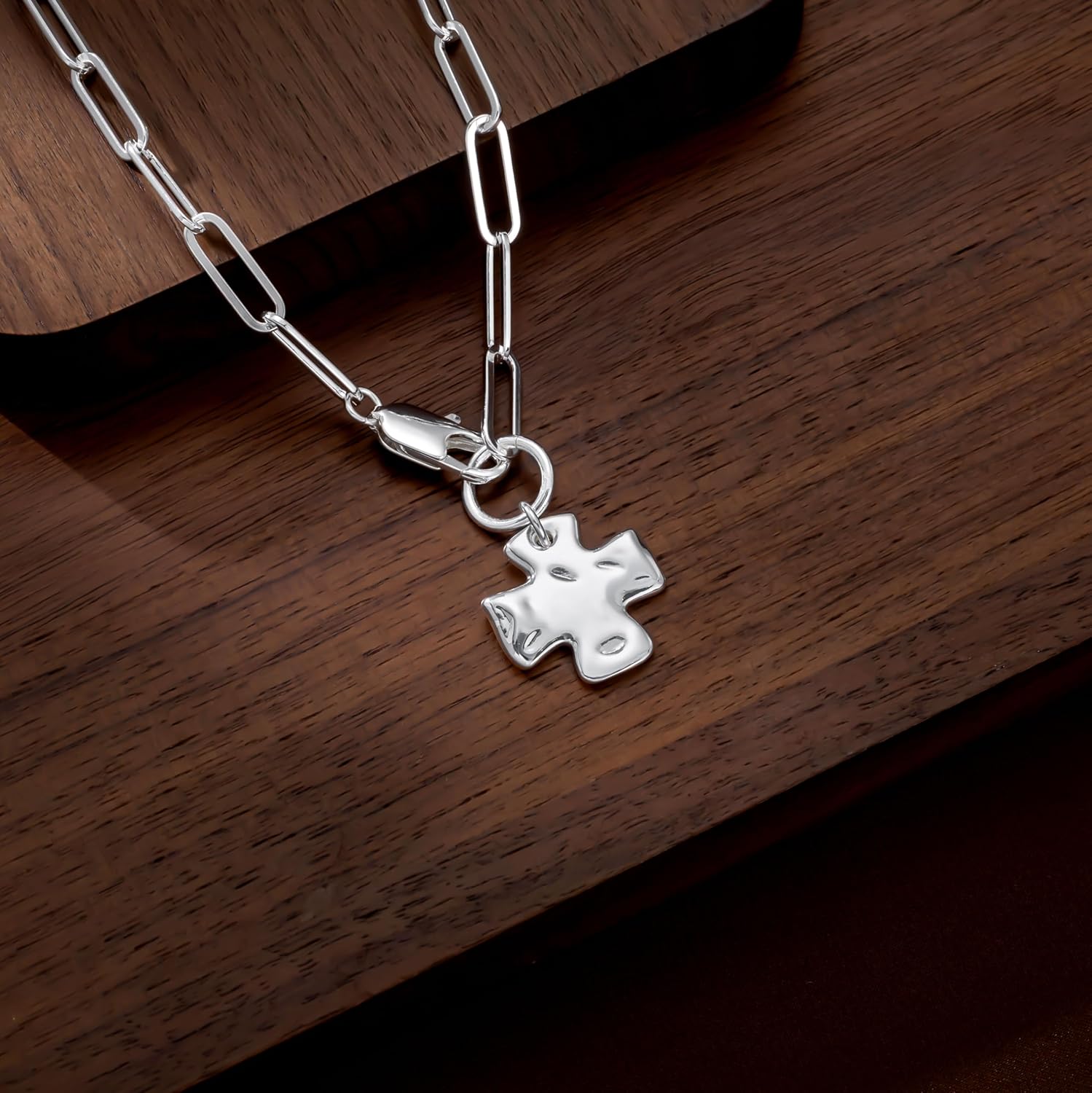 CHESKY Cross Necklace for Women Trendy, Dainty Gold/Silver/Rose Gold Plated Paperclip Statement Necklace for Womens Chunky Big Cross Pendant Necklace Christmas Gold Jewelry for Womens Gifts - Image 7