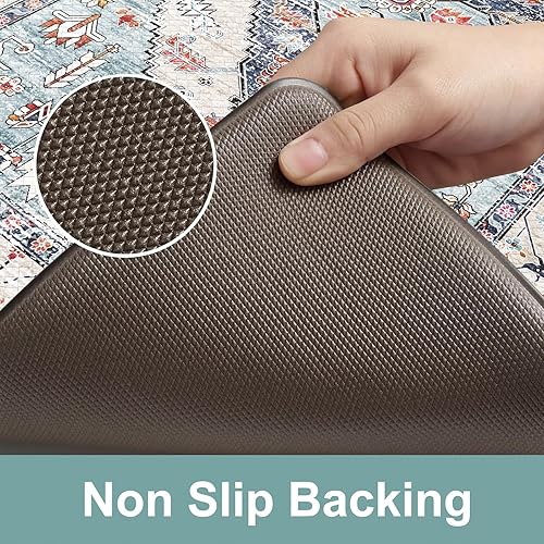 Vista 210 de KIMODE - Juego de 2 tapetes de cocina bohemios, antifatiga, antideslizantes, impermeables, ergonómicos, acolchados, cómodos, para lavandería, Caqui