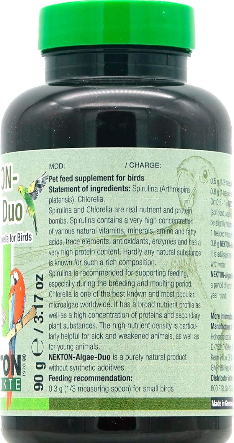 NEKTON Algae-Duo Spirulina and Chlorella for Birds 90g /3.17oz