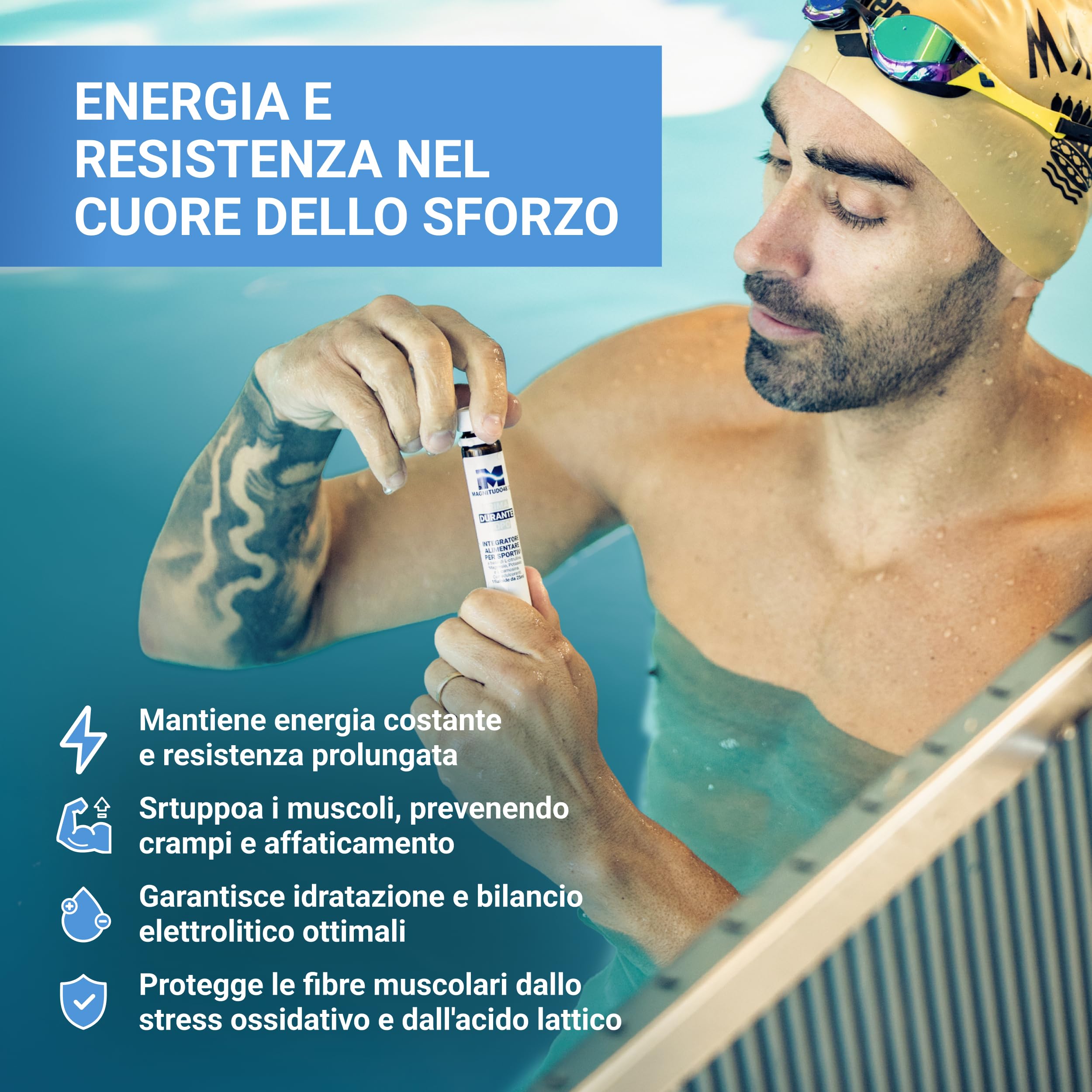 ROUGJ - Magnitudo 48.12 DURANTE - Integratore per Attività Sportiva in Fialoidi da 25ml Pensati per Supportare l’Idratazione e la Continuità Durante l’Allenamento con Formulazione Mirata in 28 Fiale