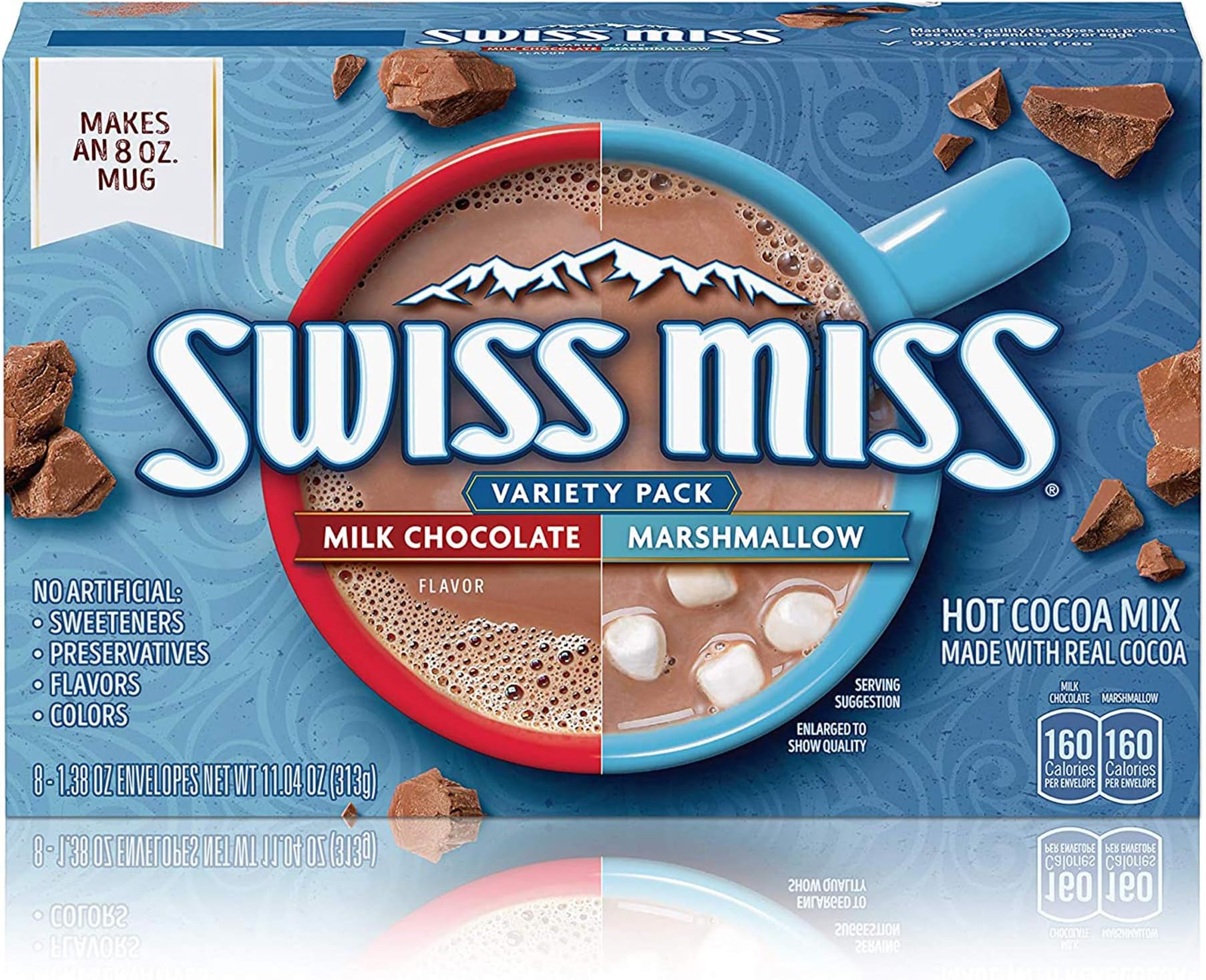 Variety Pack Milk Chocolate, Marshmallow Hot Cocoa Mix (33% Larger Mug), 313 g
